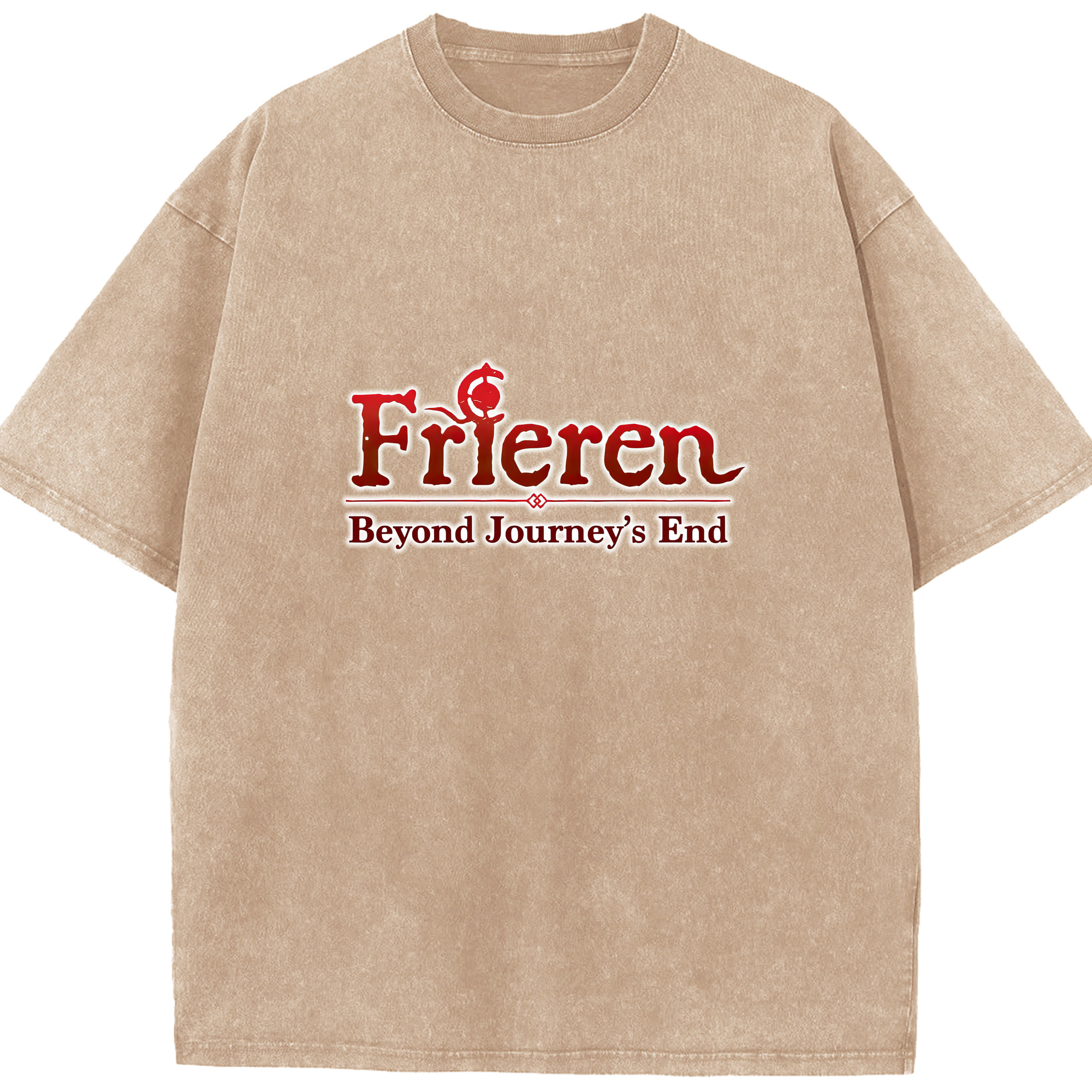 （画像用） 葬送のフリーレン Frieren 綿100% ヴィンテージ風 半袖Tシャツ（フロントプリント）