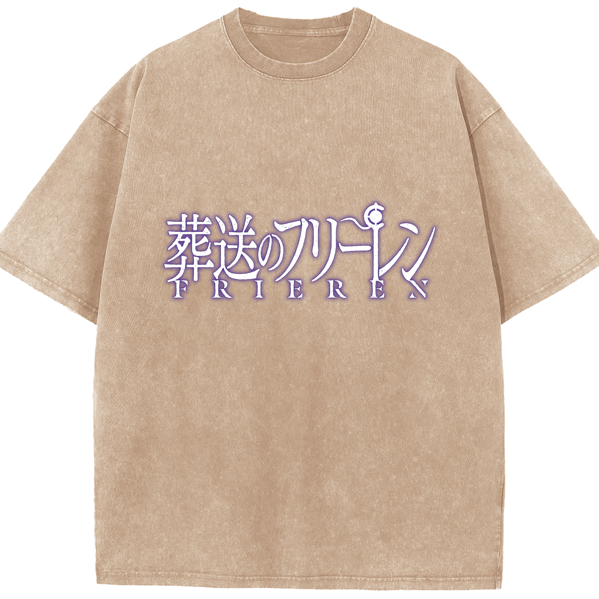 （画像用） 葬送のフリーレン Frieren 綿100% ヴィンテージ風 半袖Tシャツ（フロントプリント）