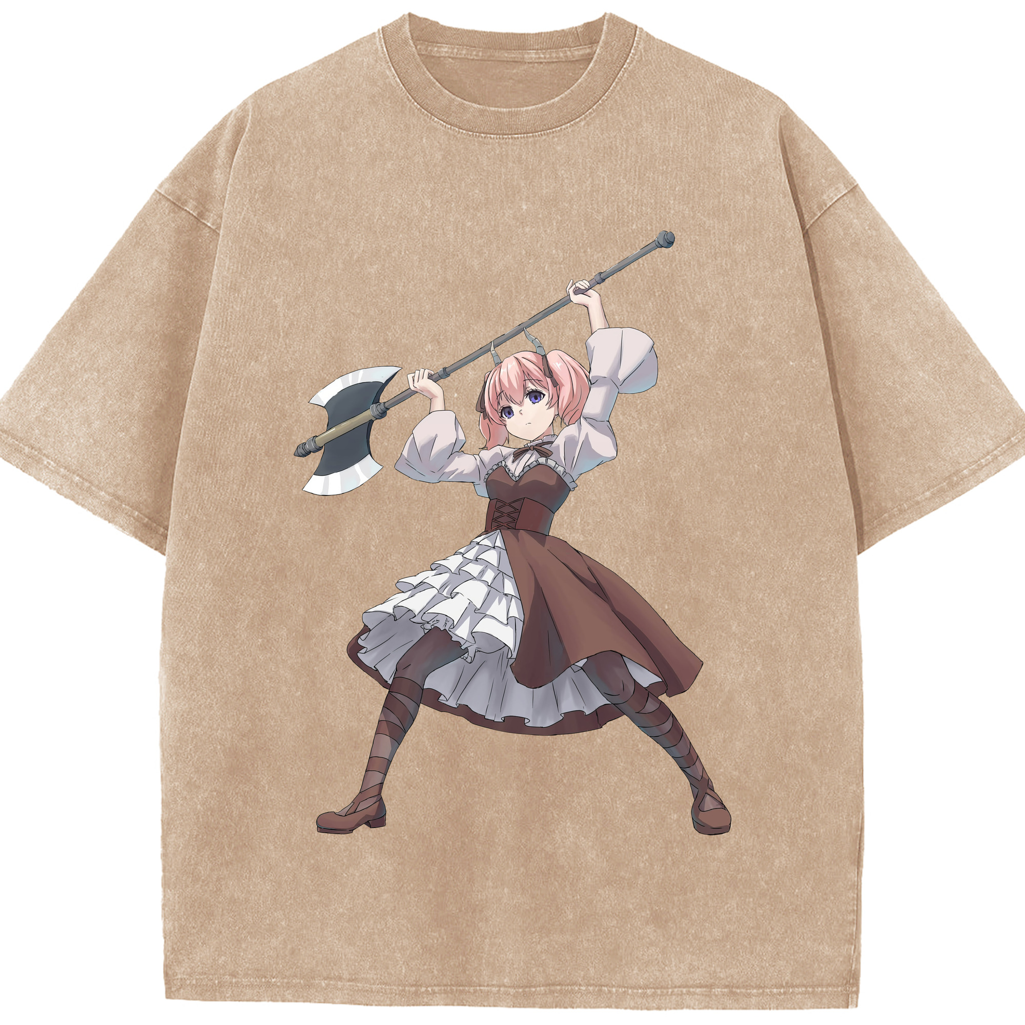 （画像用） 葬送のフリーレン Frieren 綿100% ヴィンテージ風 半袖Tシャツ（フロントプリント）