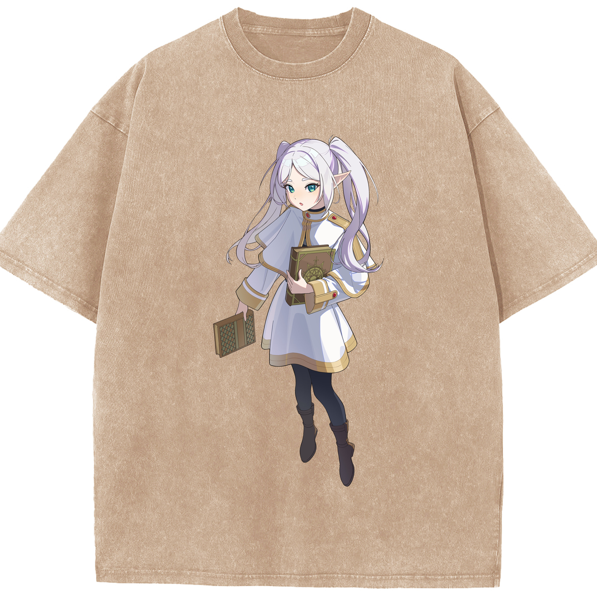 （画像用） 葬送のフリーレン Frieren 綿100% ヴィンテージ風 半袖Tシャツ（フロントプリント）