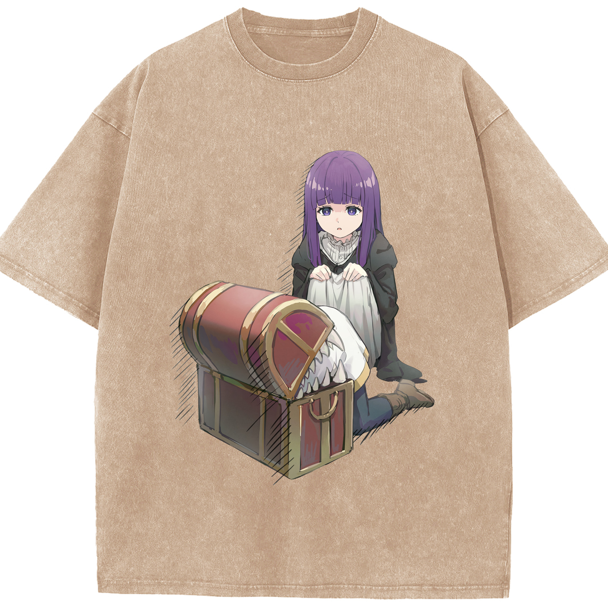 （画像用） 葬送のフリーレン Frieren 綿100% ヴィンテージ風 半袖Tシャツ（フロントプリント）