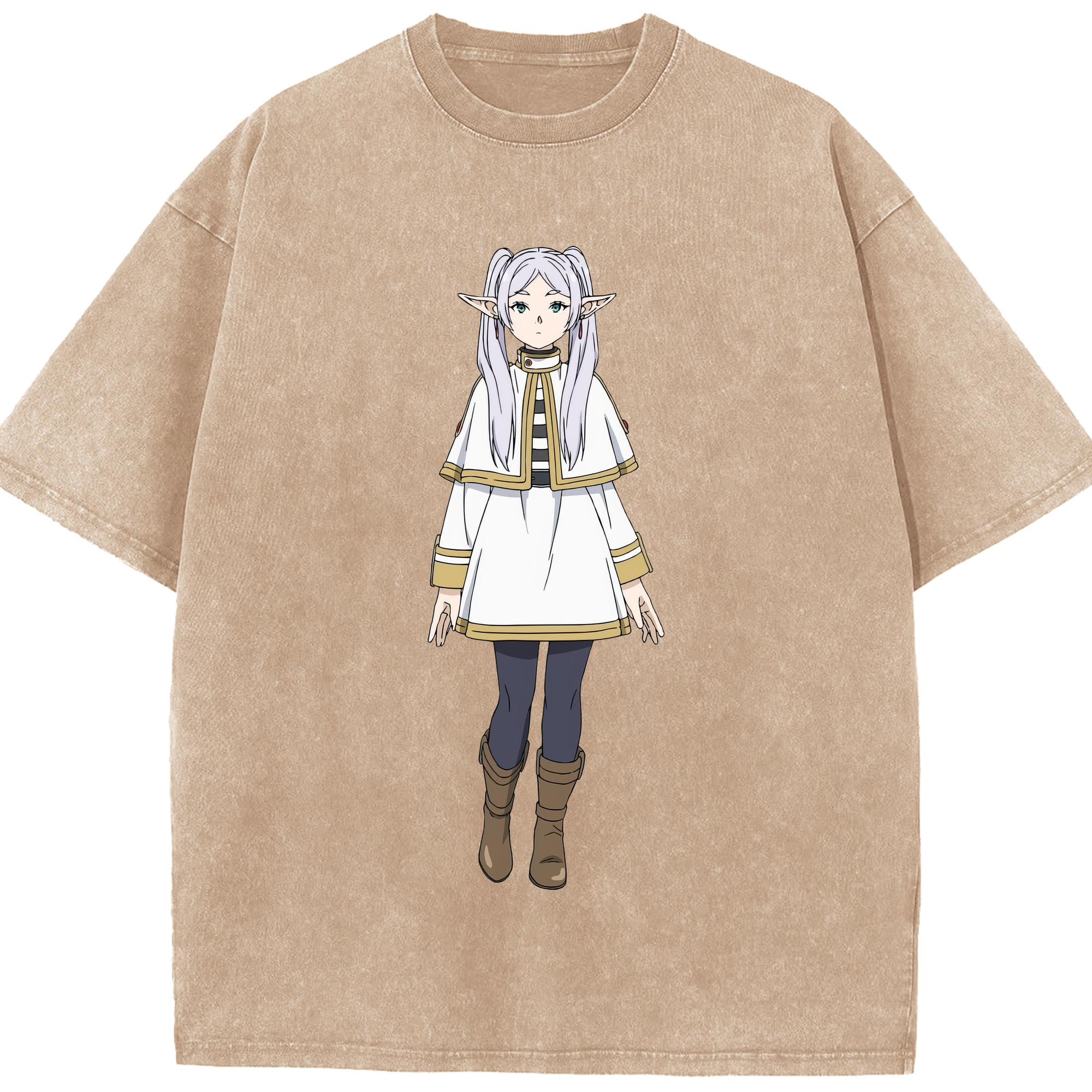 （画像用） 葬送のフリーレン Frieren 綿100% ヴィンテージ風 半袖Tシャツ（フロントプリント）