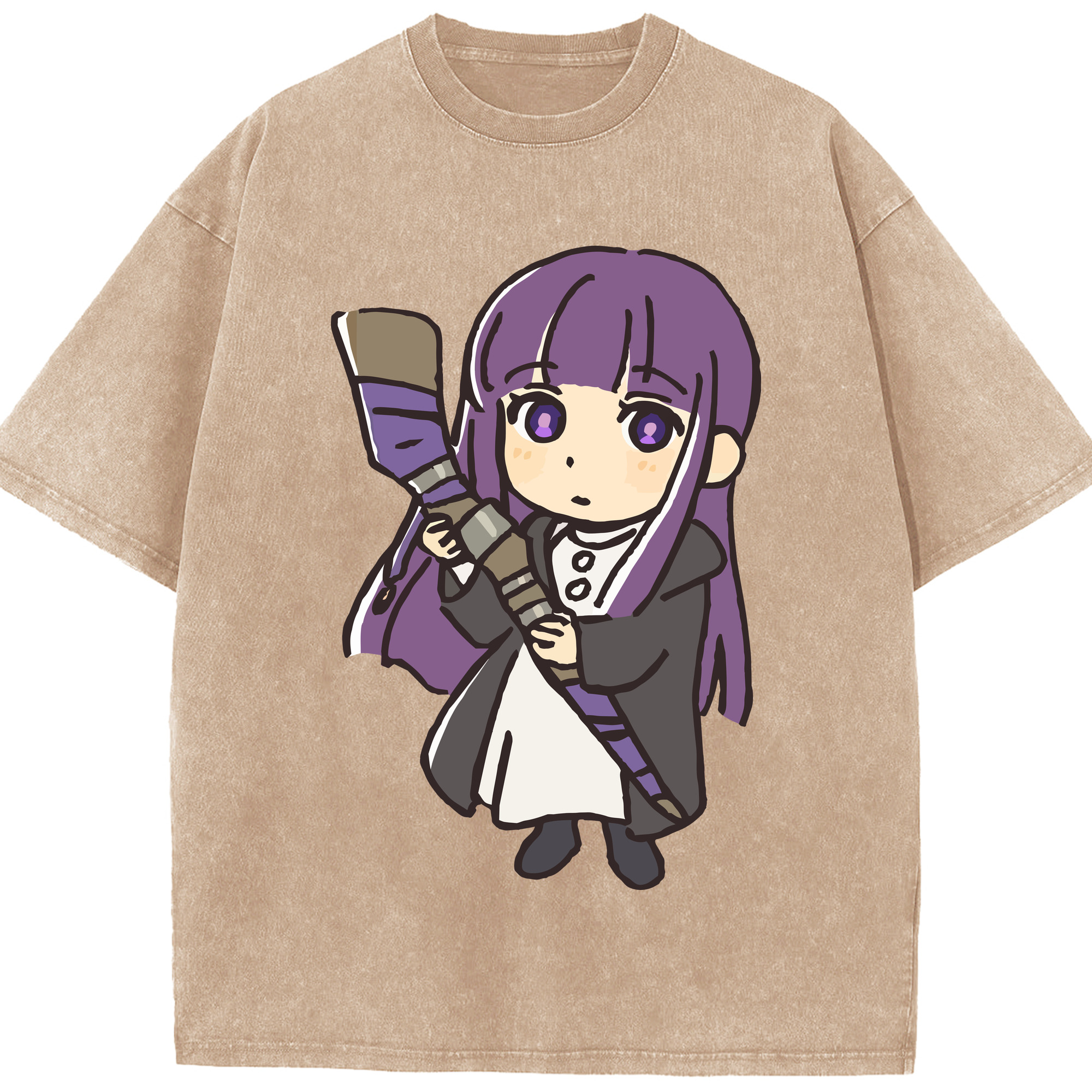 （画像用） 葬送のフリーレン Frieren 綿100% ヴィンテージ風 半袖Tシャツ（フロントプリント）