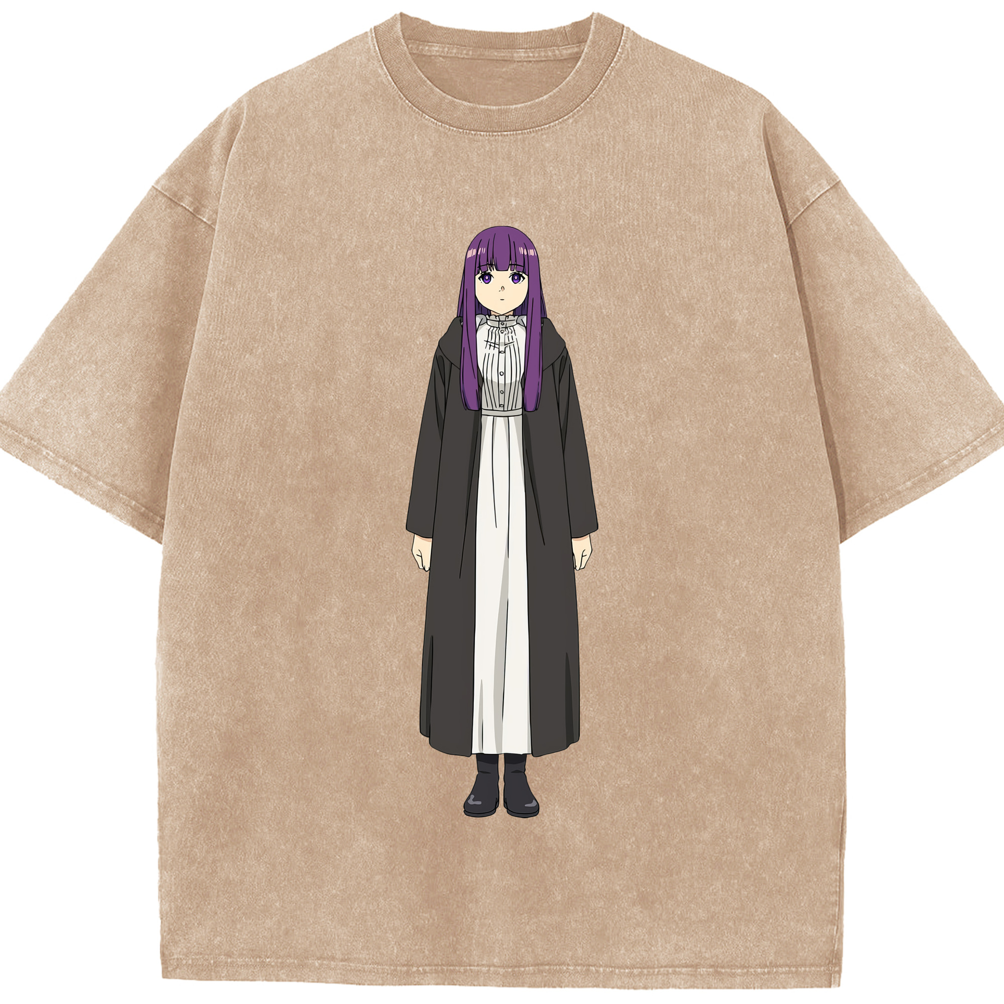 （画像用） 葬送のフリーレン Frieren 綿100% ヴィンテージ風 半袖Tシャツ（フロントプリント）