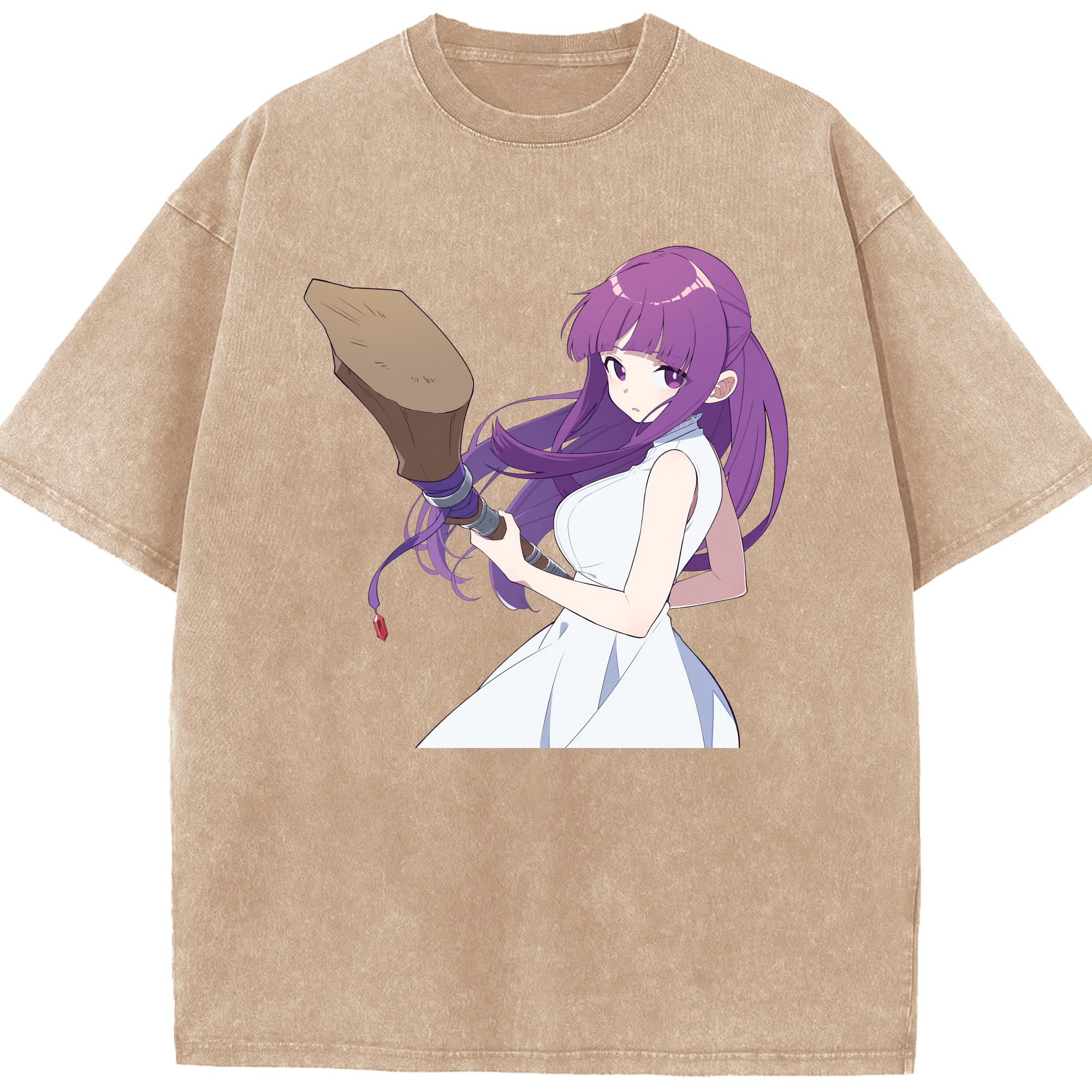 （画像用） 葬送のフリーレン Frieren 綿100% ヴィンテージ風 半袖Tシャツ（フロントプリント）