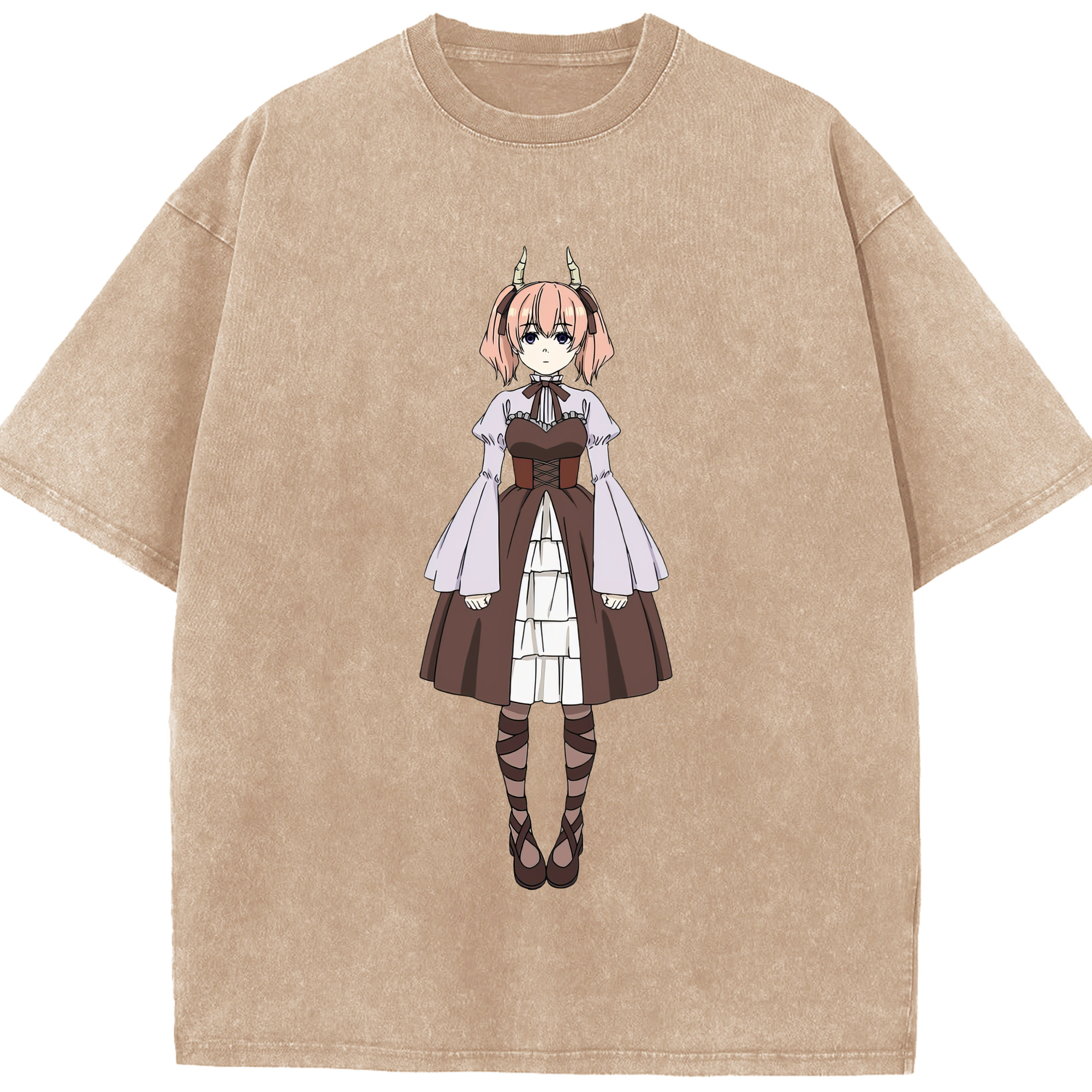 （画像用） 葬送のフリーレン Frieren 綿100% ヴィンテージ風 半袖Tシャツ（フロントプリント）