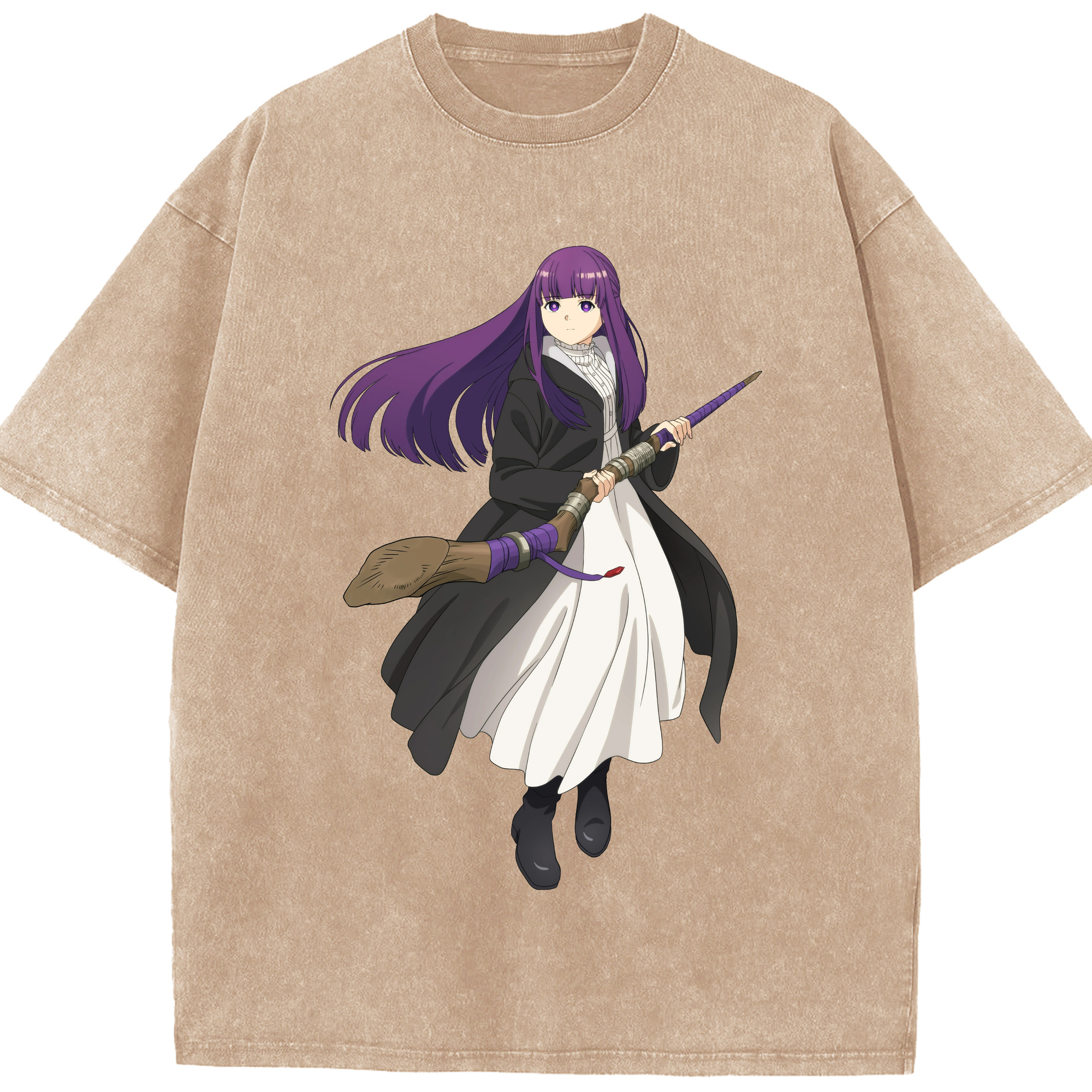 （画像用） 葬送のフリーレン Frieren 綿100% ヴィンテージ風 半袖Tシャツ（フロントプリント）