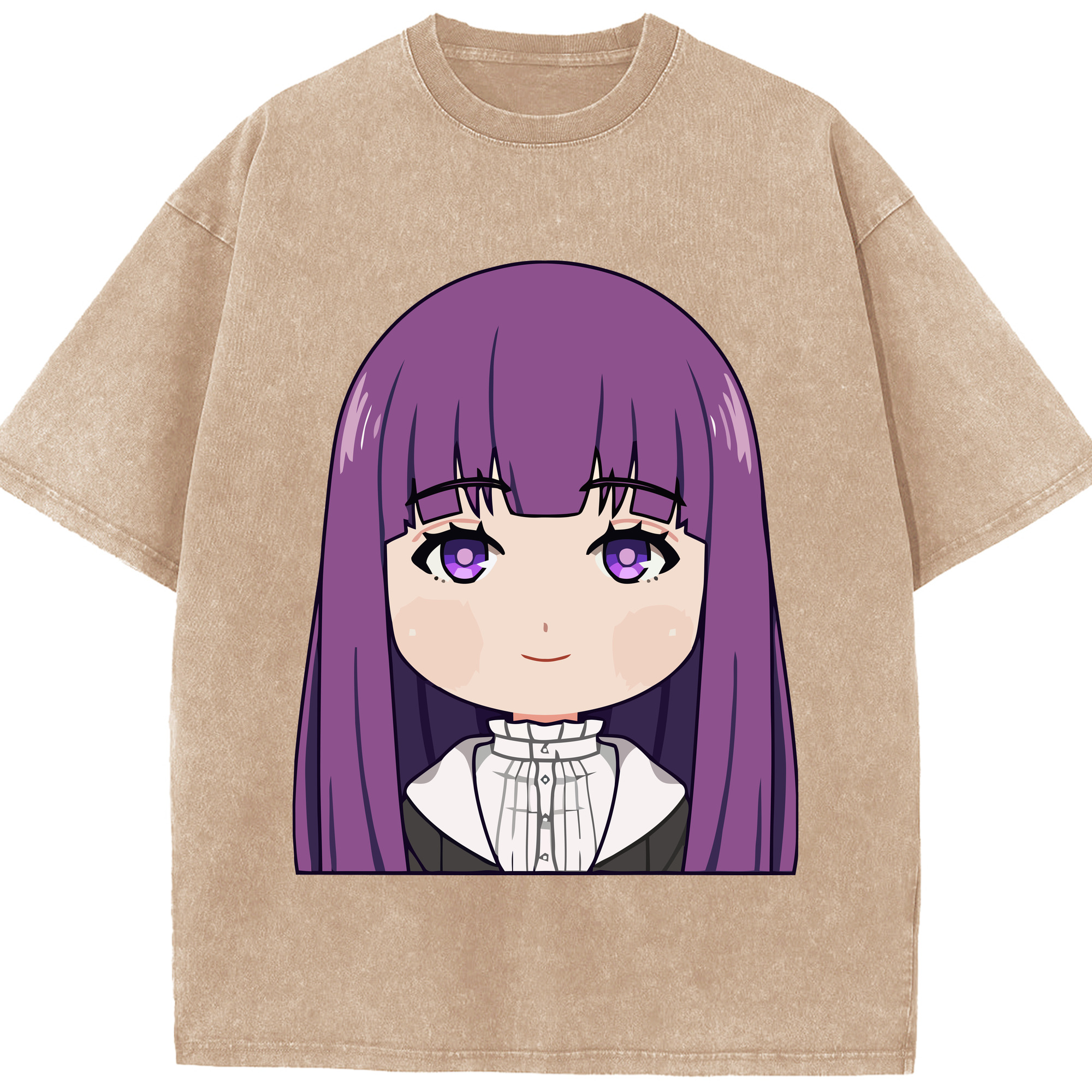 （画像用） 葬送のフリーレン Frieren 綿100% ヴィンテージ風 半袖Tシャツ（フロントプリント）