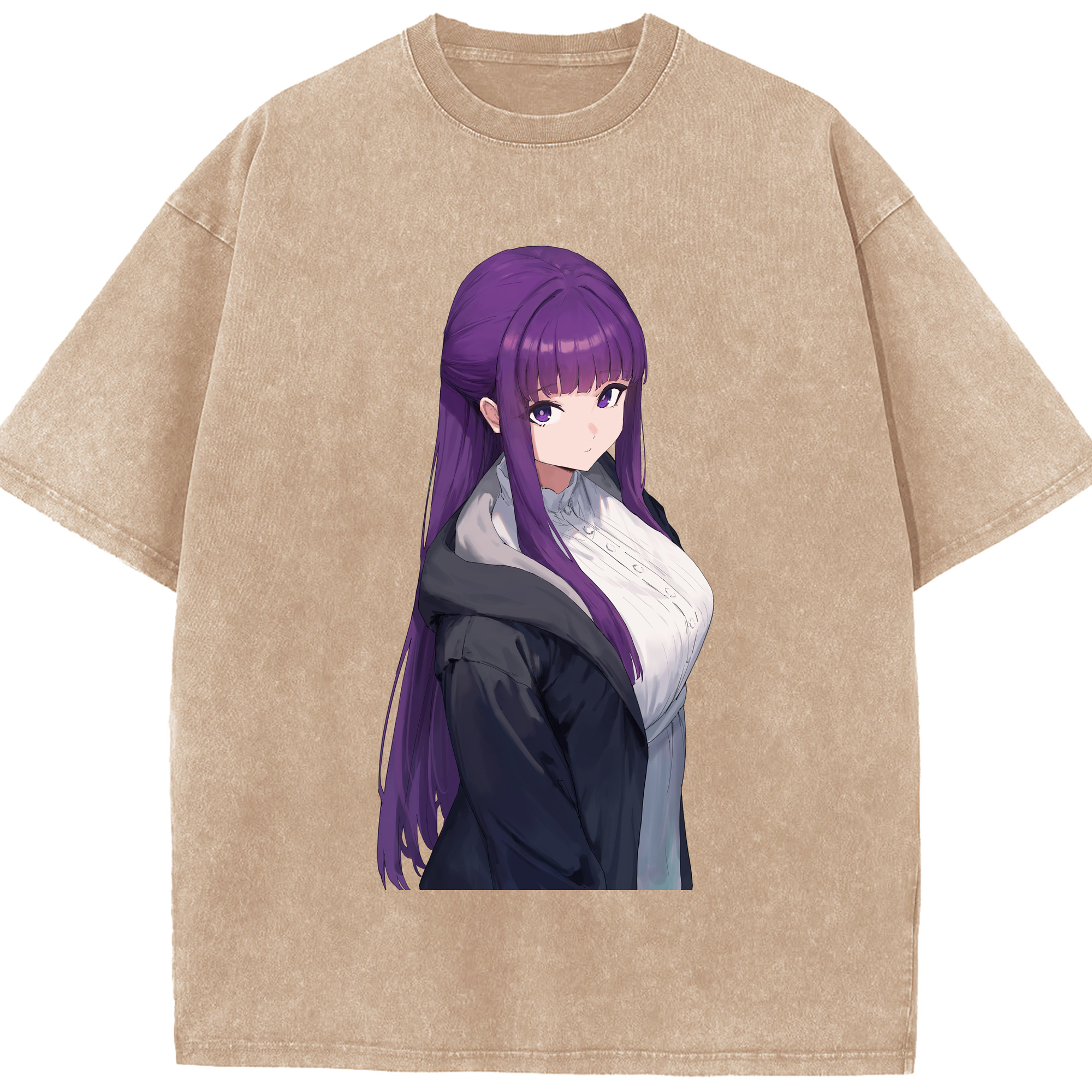 （画像用） 葬送のフリーレン Frieren 綿100% ヴィンテージ風 半袖Tシャツ（フロントプリント）