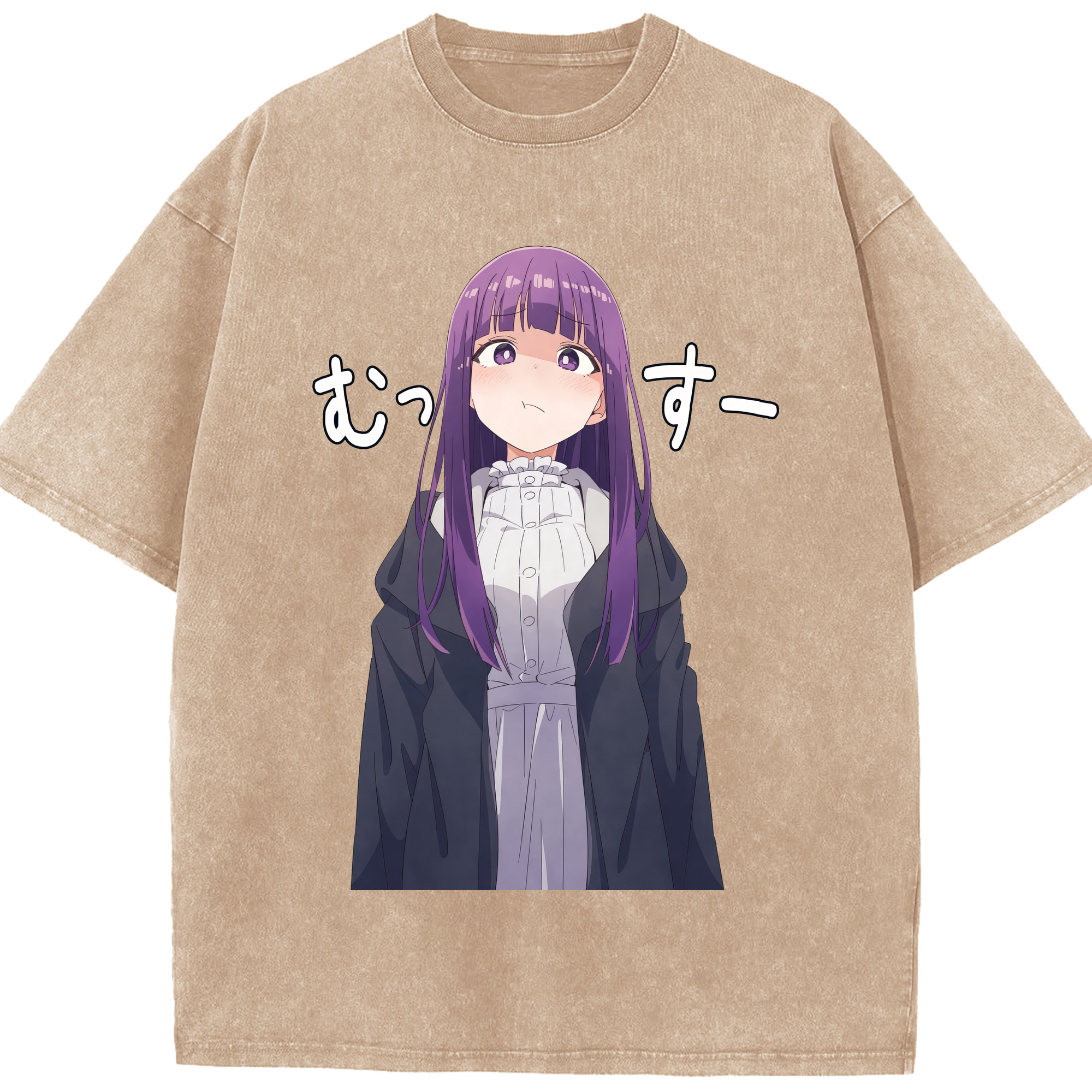 （画像用） 葬送のフリーレン Frieren 綿100% ヴィンテージ風 半袖Tシャツ（フロントプリント）