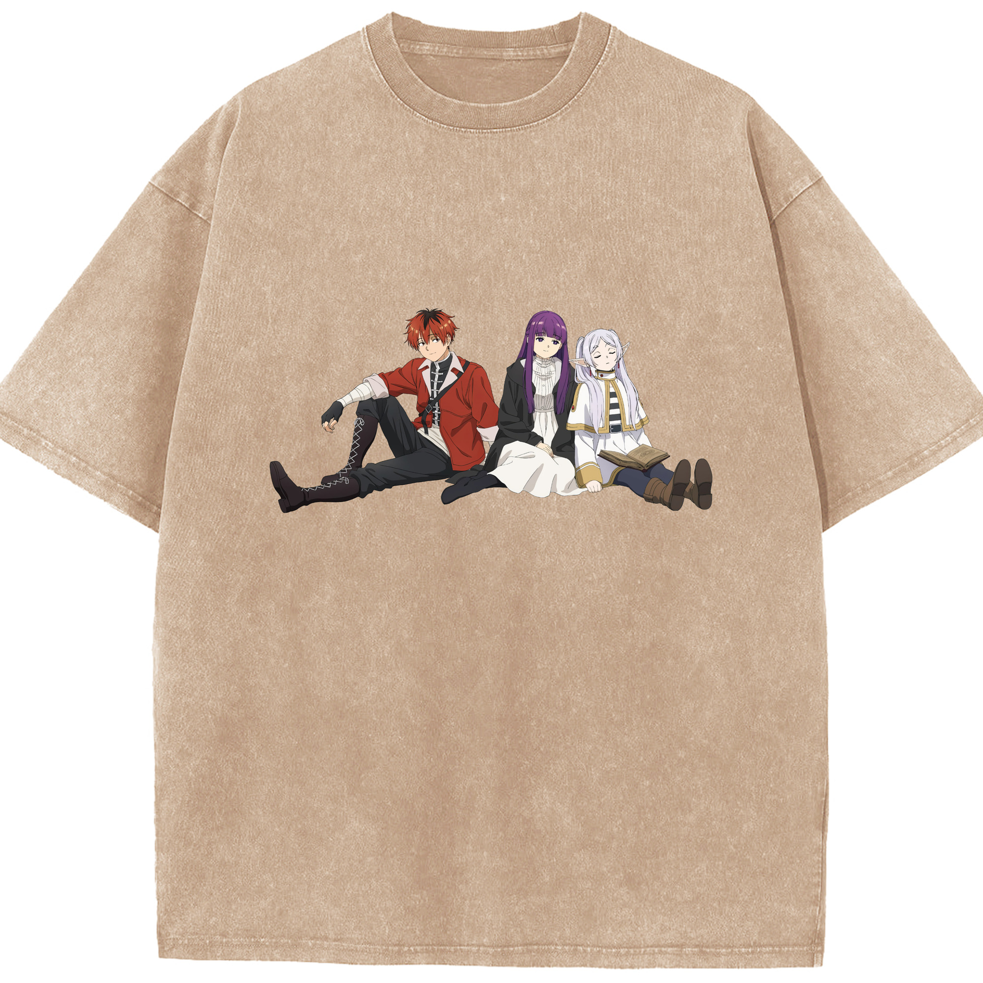 （画像用） 葬送のフリーレン Frieren 綿100% ヴィンテージ風 半袖Tシャツ（フロントプリント）