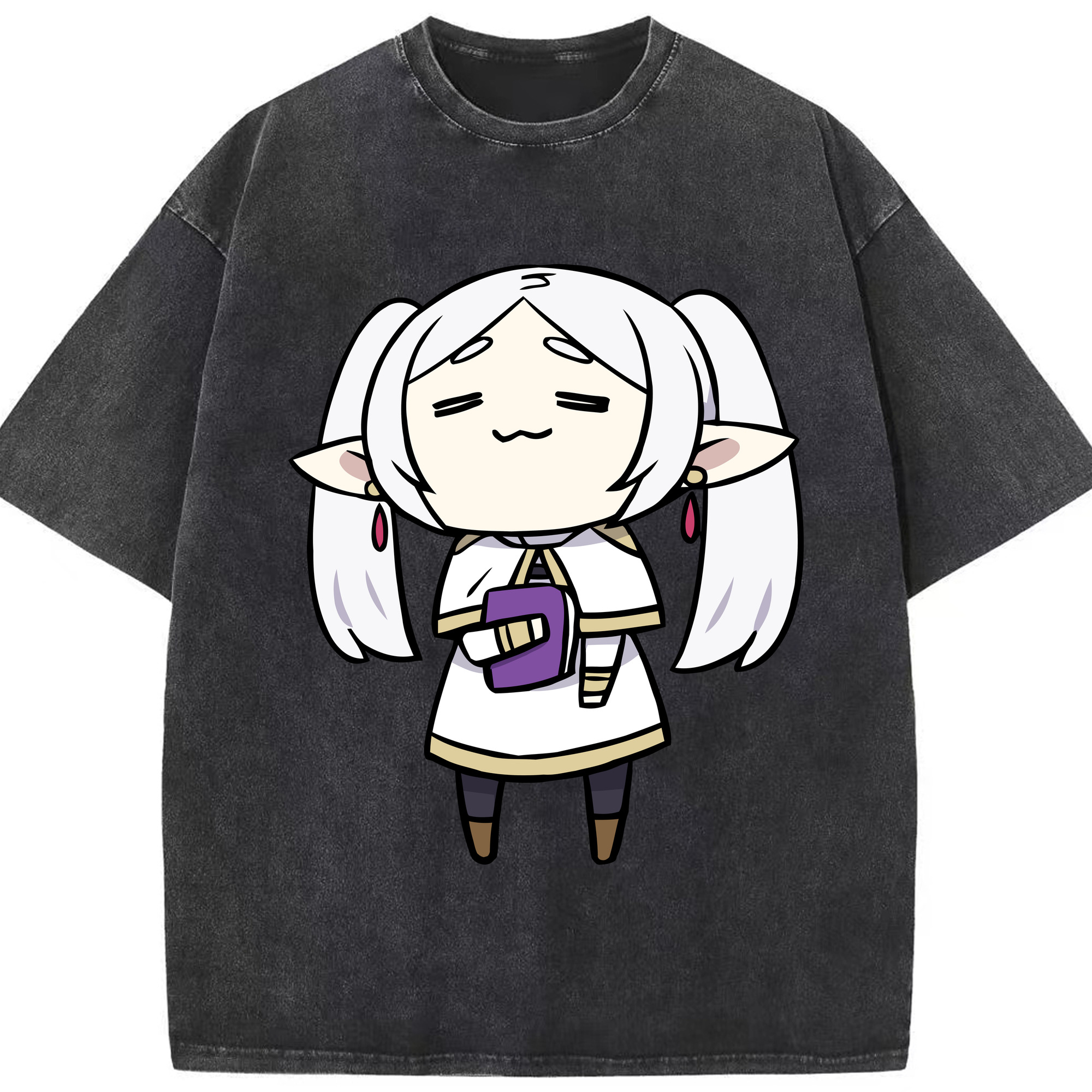 （画像用） 葬送のフリーレン Frieren 綿100% ヴィンテージ風 半袖Tシャツ（フロントプリント）
