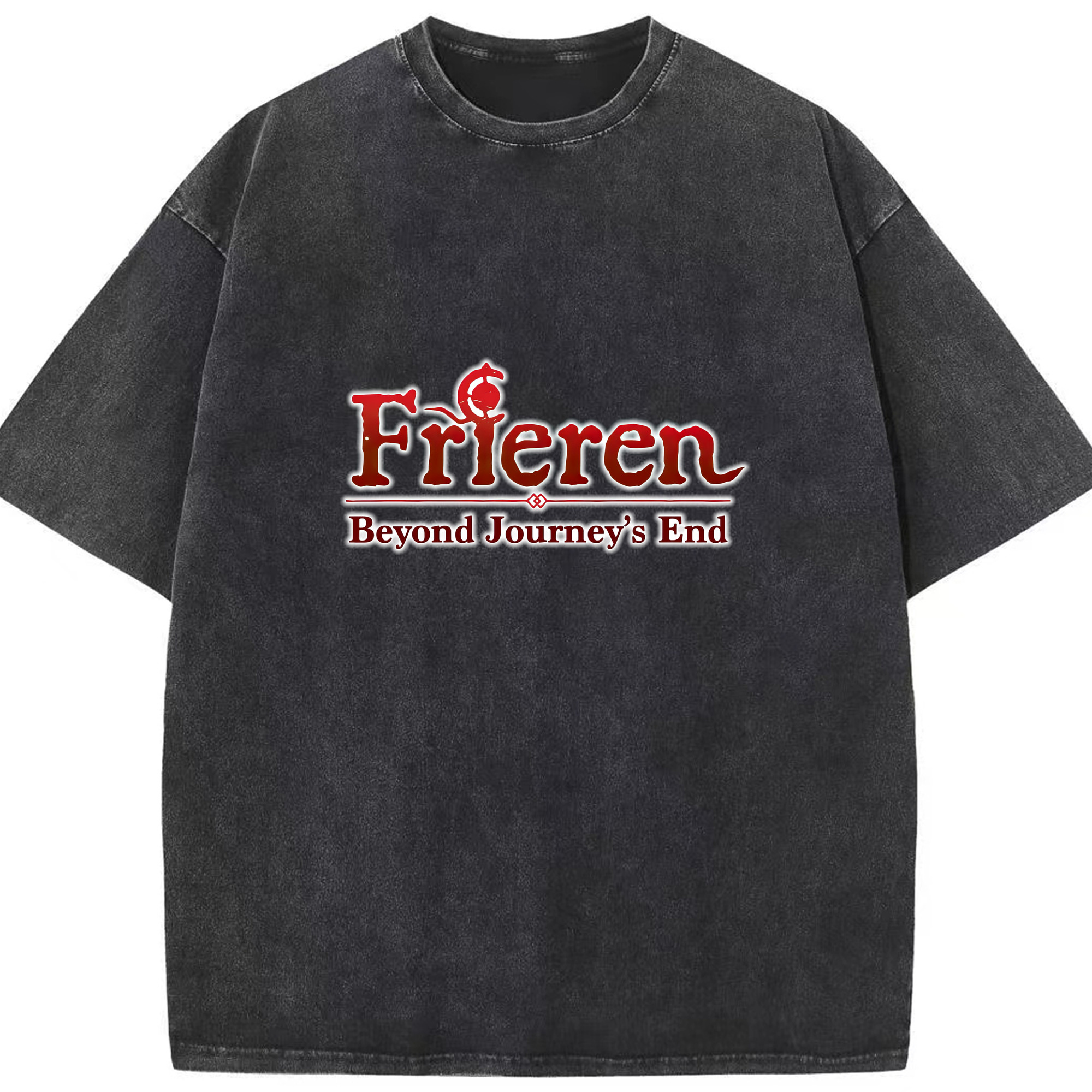 （画像用） 葬送のフリーレン Frieren 綿100% ヴィンテージ風 半袖Tシャツ（フロントプリント）
