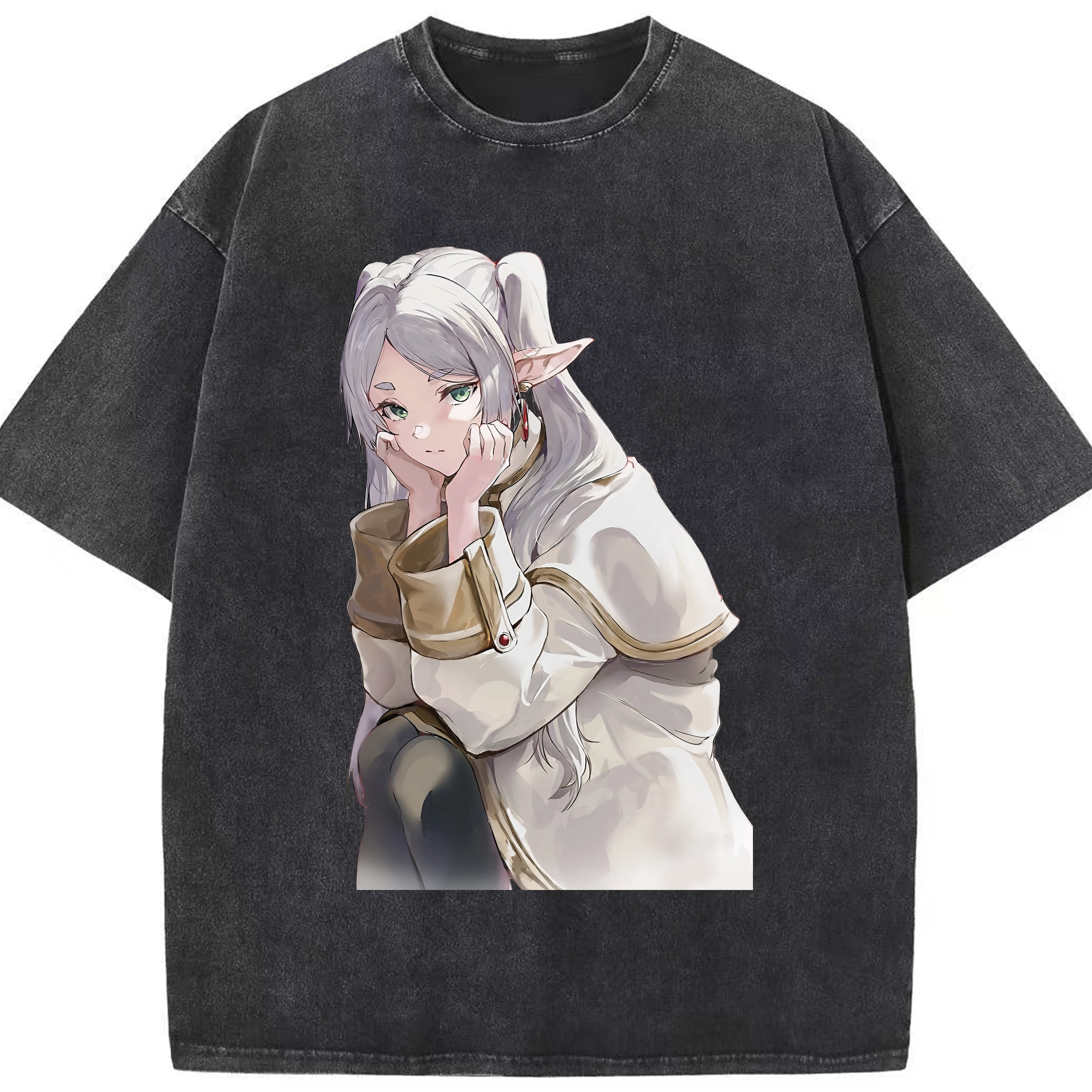 （画像用） 葬送のフリーレン Frieren 綿100% ヴィンテージ風 半袖Tシャツ（フロントプリント）