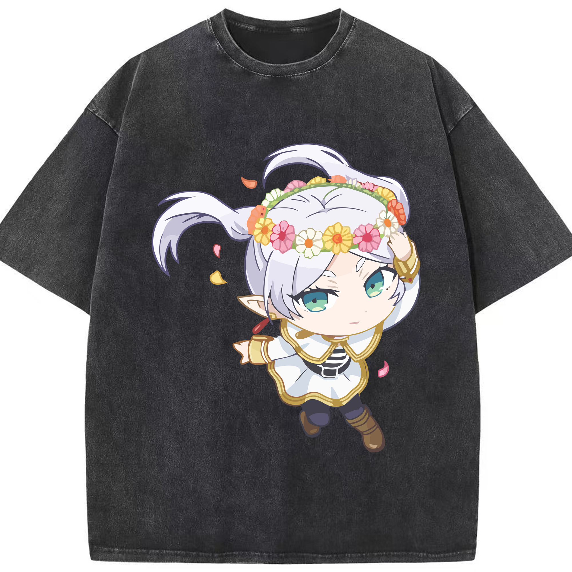 （画像用） 葬送のフリーレン Frieren 綿100% ヴィンテージ風 半袖Tシャツ（フロントプリント）