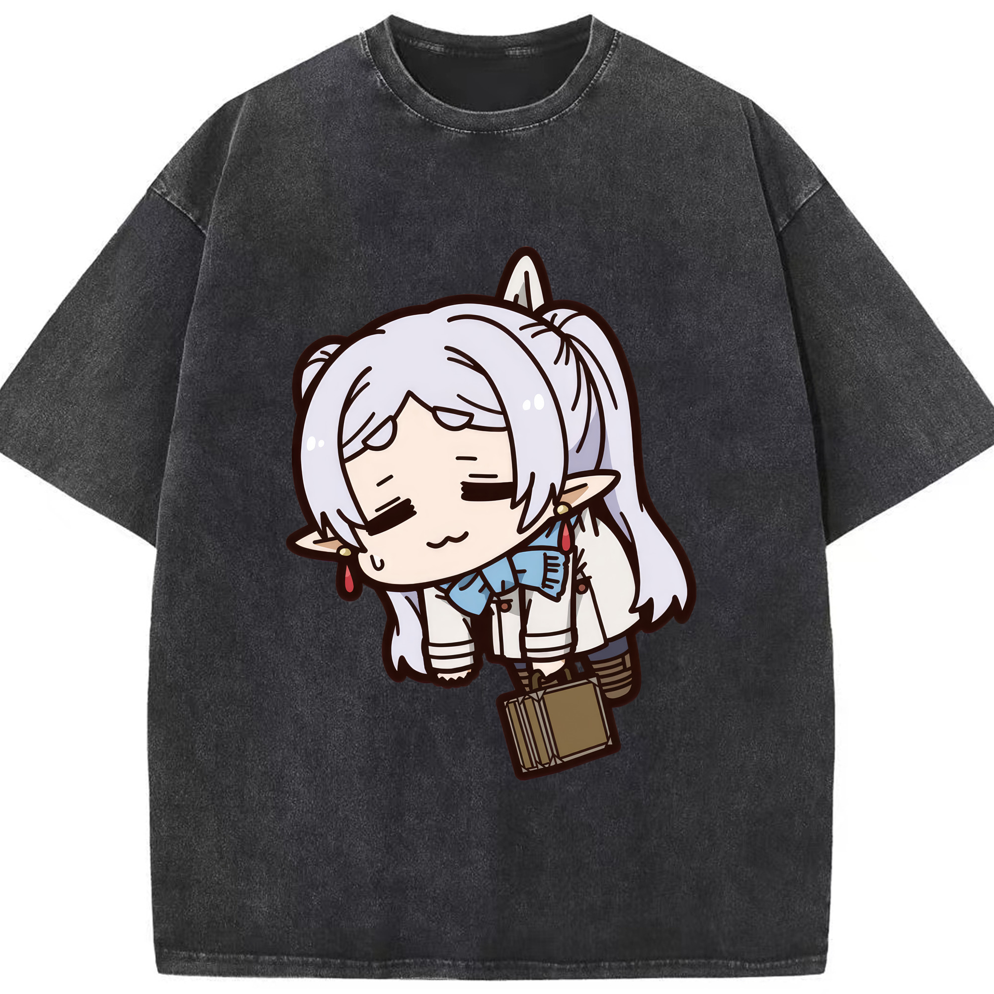 （画像用） 葬送のフリーレン Frieren 綿100% ヴィンテージ風 半袖Tシャツ（フロントプリント）