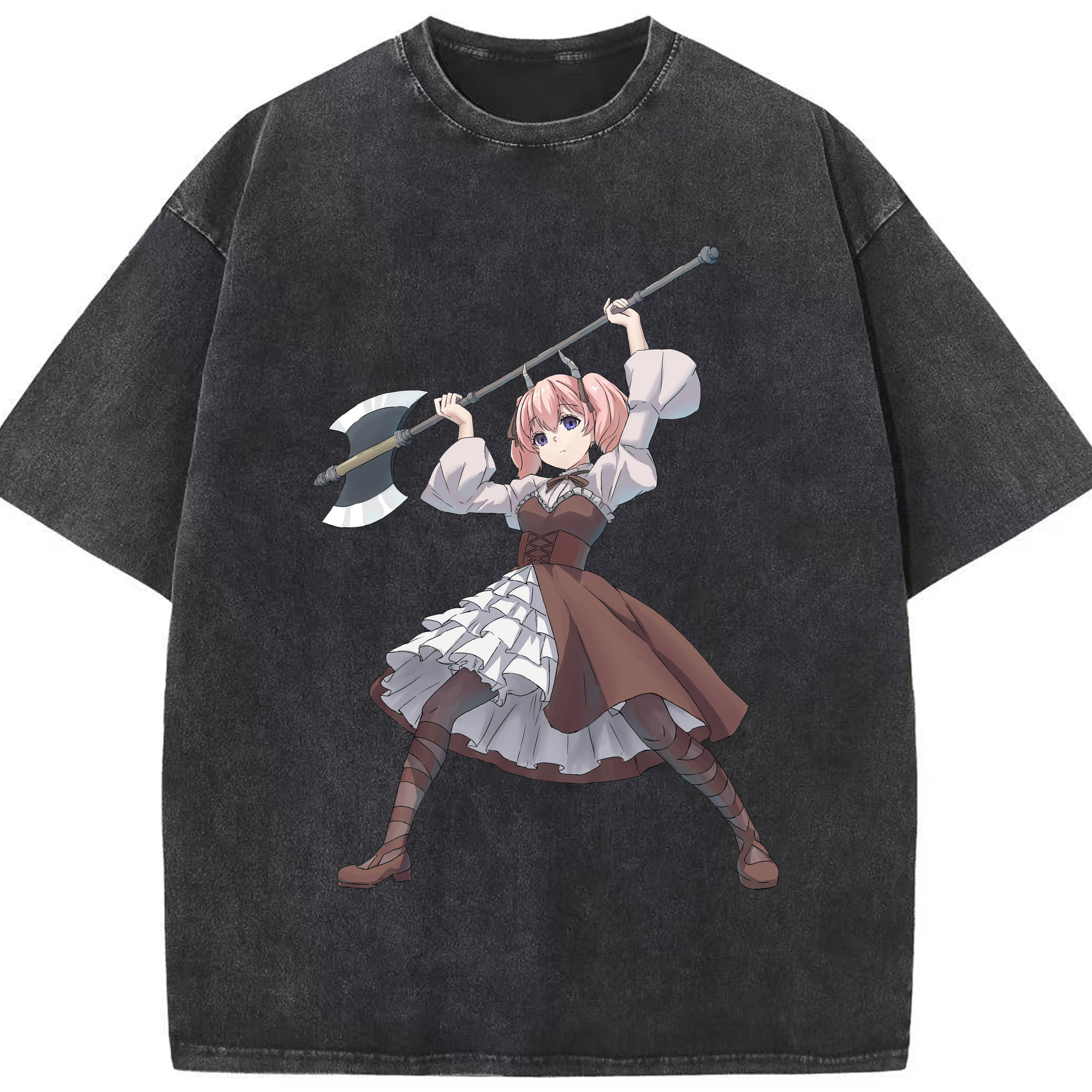 （画像用） 葬送のフリーレン Frieren 綿100% ヴィンテージ風 半袖Tシャツ（フロントプリント）