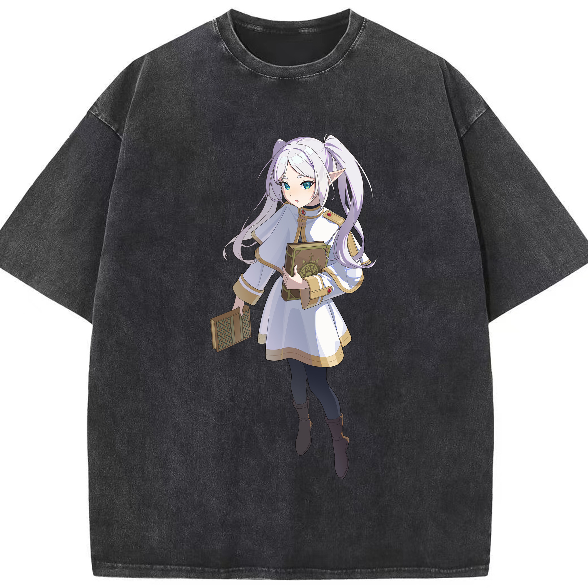 （画像用） 葬送のフリーレン Frieren 綿100% ヴィンテージ風 半袖Tシャツ（フロントプリント）