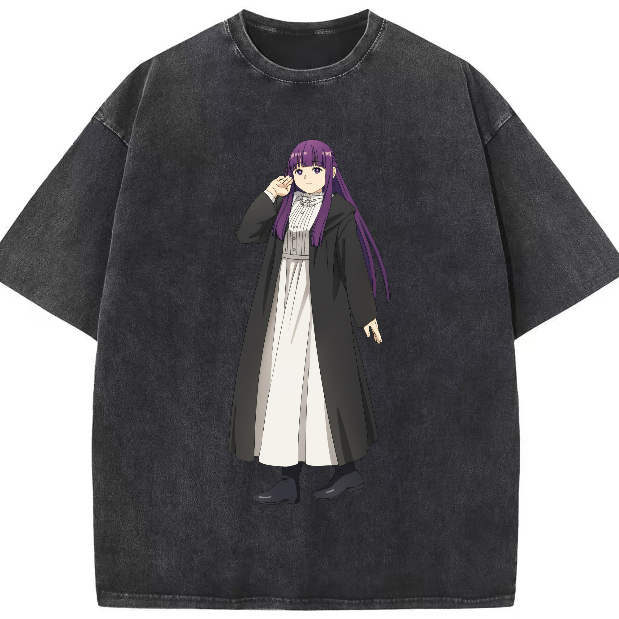 （画像用） 葬送のフリーレン Frieren 綿100% ヴィンテージ風 半袖Tシャツ（フロントプリント）