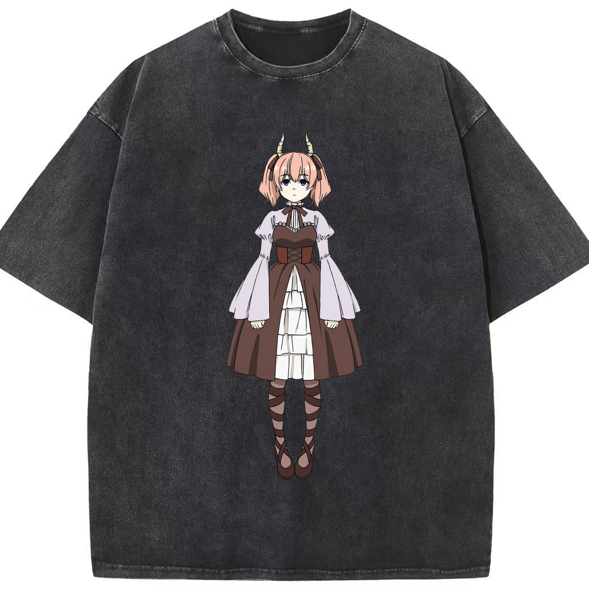 （画像用） 葬送のフリーレン Frieren 綿100% ヴィンテージ風 半袖Tシャツ（フロントプリント）