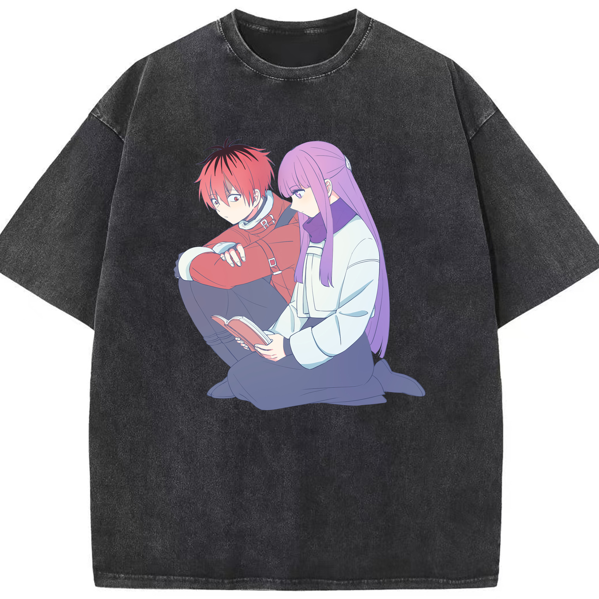 （画像用） 葬送のフリーレン Frieren 綿100% ヴィンテージ風 半袖Tシャツ（フロントプリント）