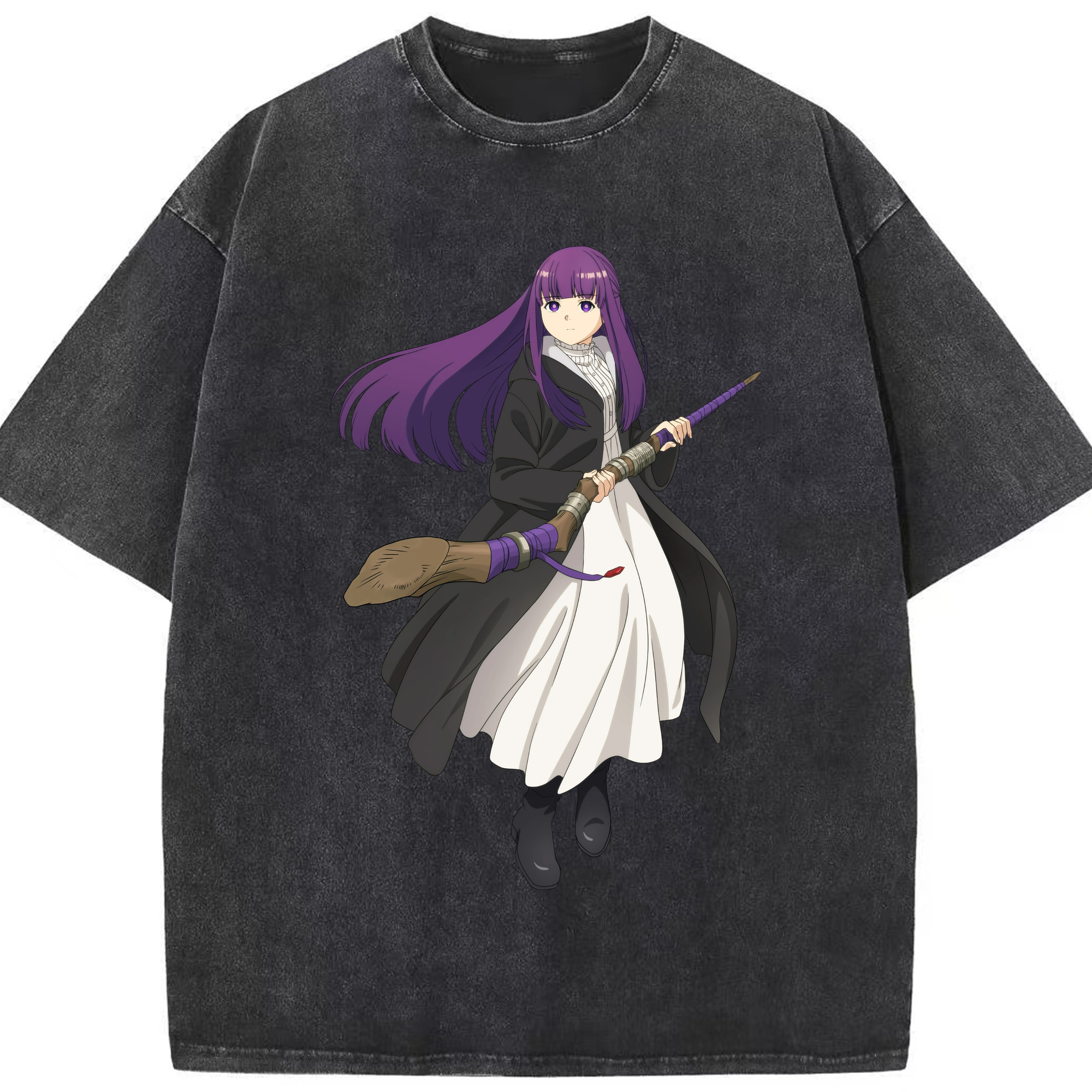 （画像用） 葬送のフリーレン Frieren 綿100% ヴィンテージ風 半袖Tシャツ（フロントプリント）