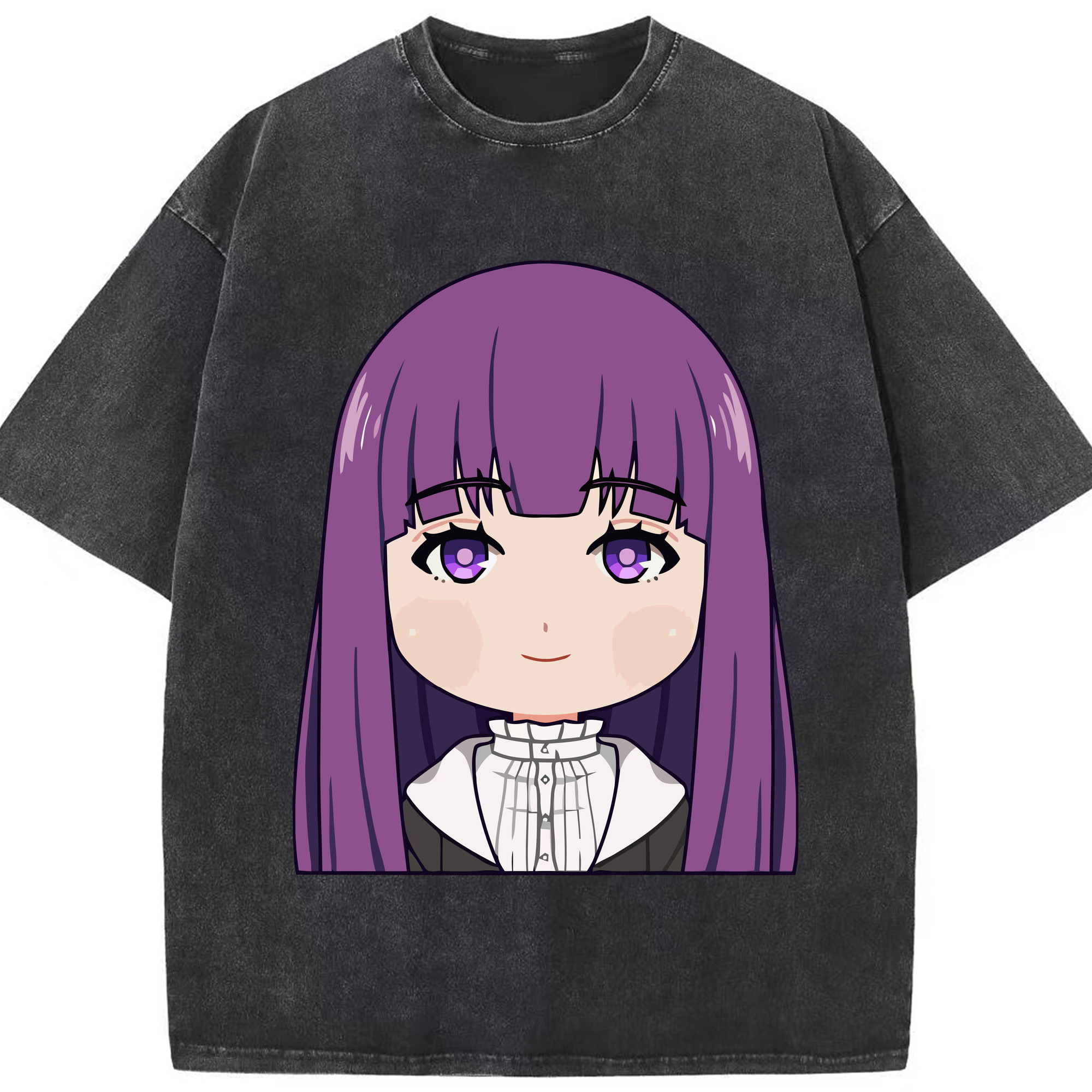 （画像用） 葬送のフリーレン Frieren 綿100% ヴィンテージ風 半袖Tシャツ（フロントプリント）