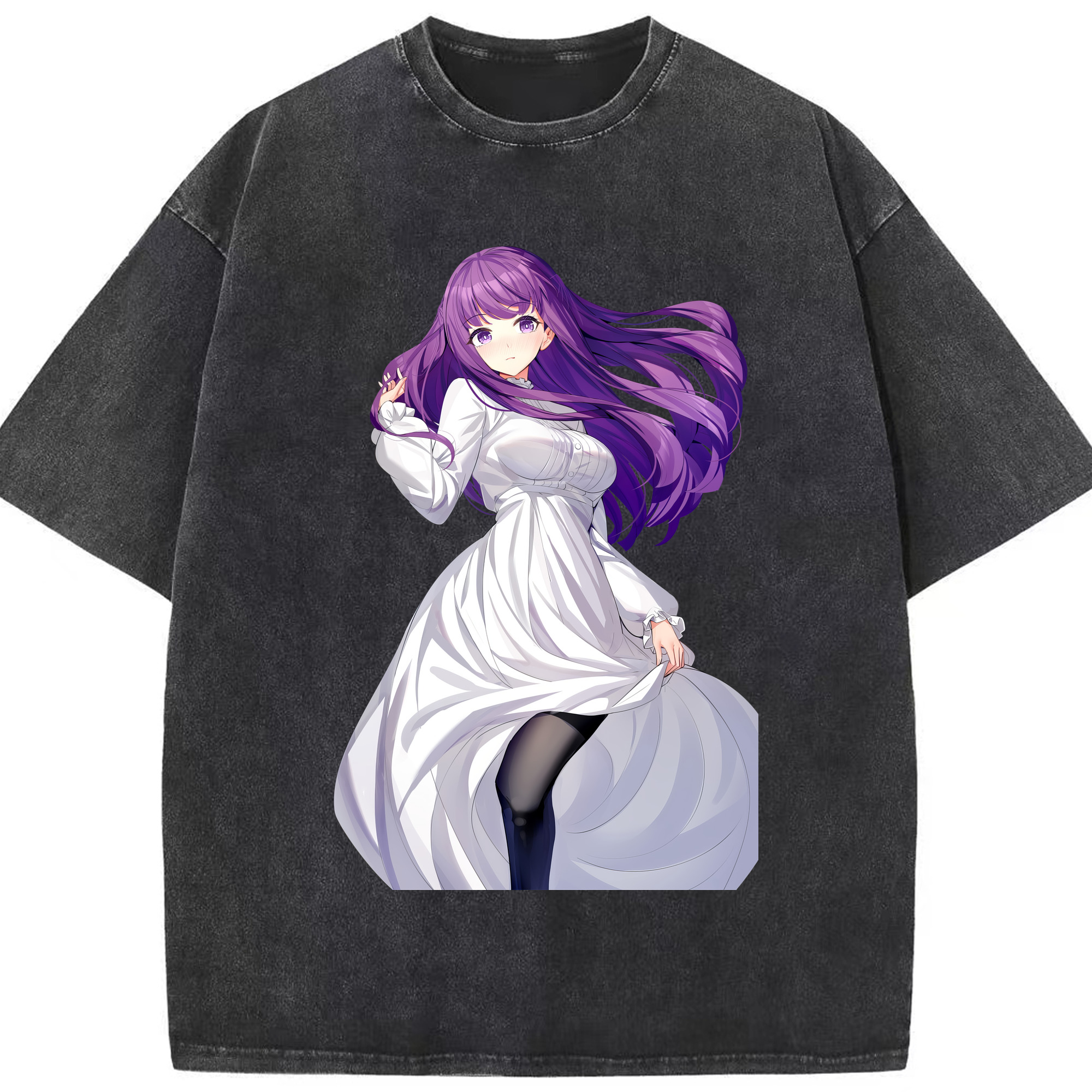 （画像用） 葬送のフリーレン Frieren 綿100% ヴィンテージ風 半袖Tシャツ（フロントプリント）