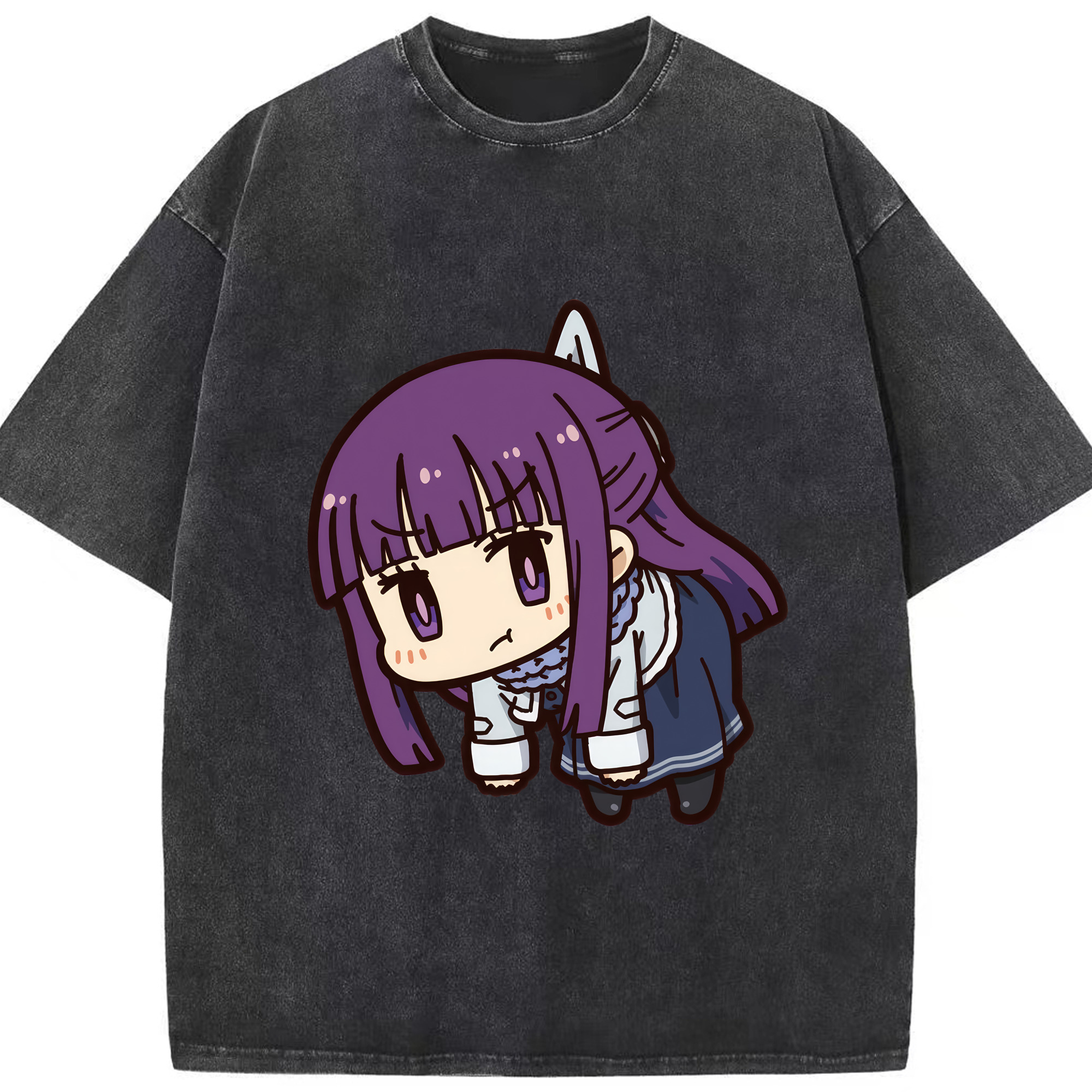 （画像用） 葬送のフリーレン Frieren 綿100% ヴィンテージ風 半袖Tシャツ（フロントプリント）
