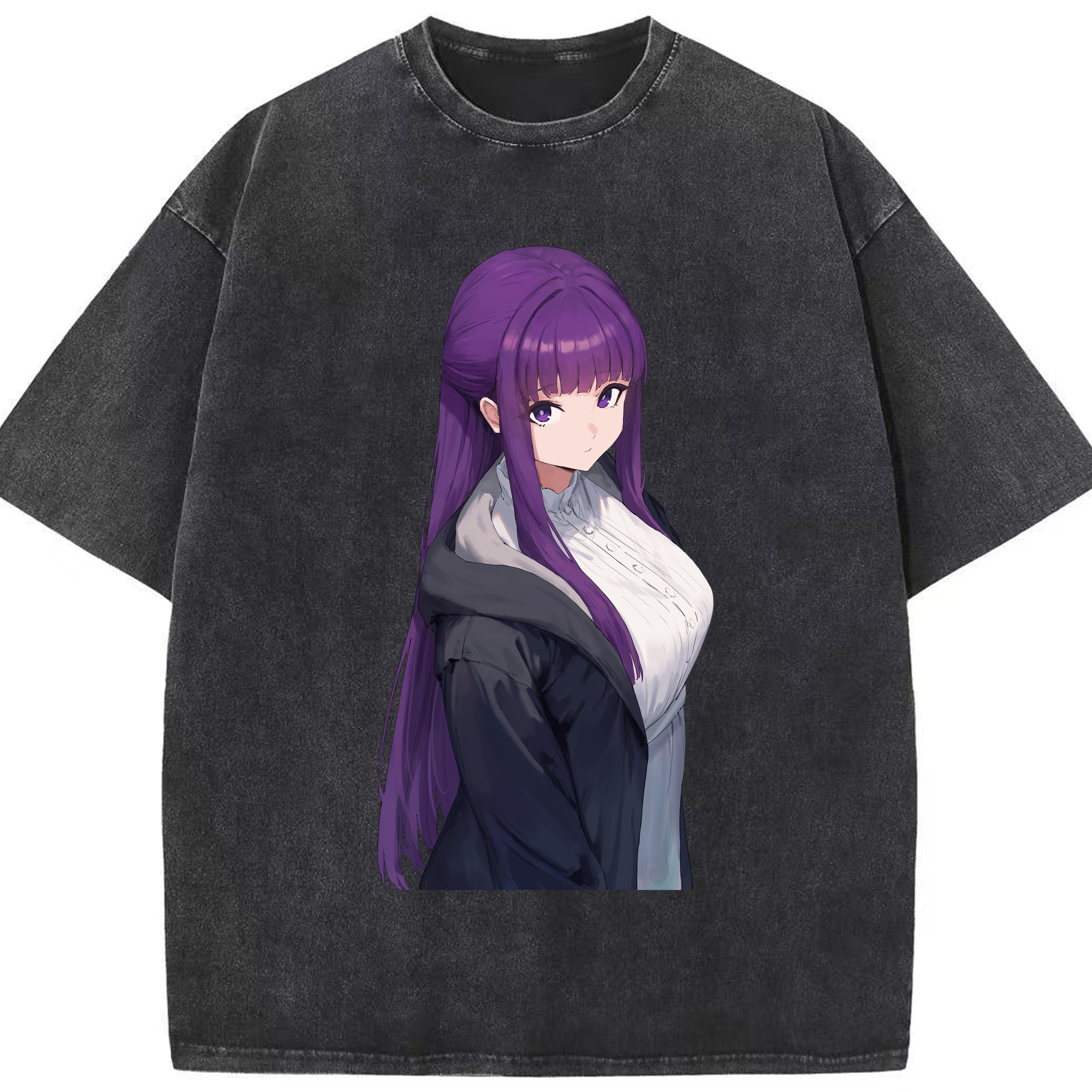 （画像用） 葬送のフリーレン Frieren 綿100% ヴィンテージ風 半袖Tシャツ（フロントプリント）