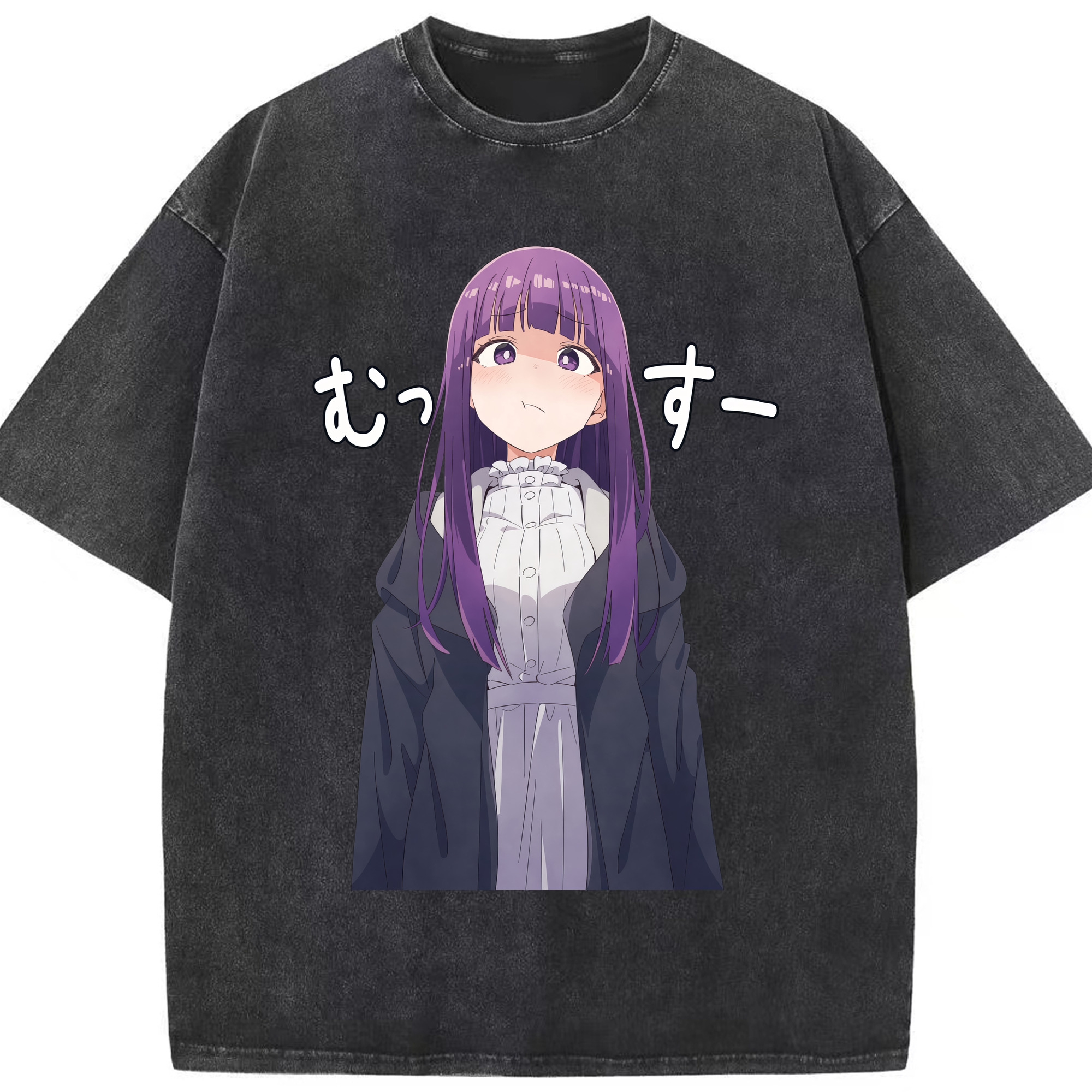 （画像用） 葬送のフリーレン Frieren 綿100% ヴィンテージ風 半袖Tシャツ（フロントプリント）