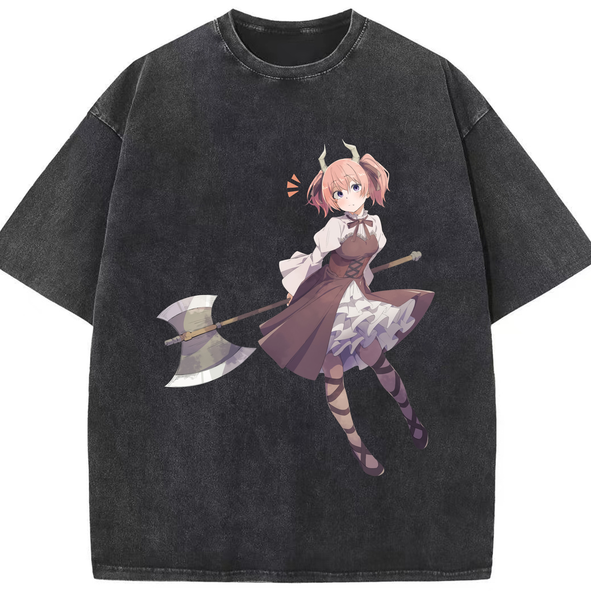 （画像用） 葬送のフリーレン Frieren 綿100% ヴィンテージ風 半袖Tシャツ（フロントプリント）