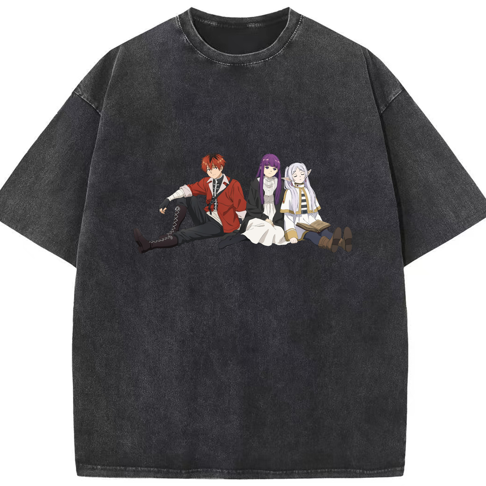（画像用） 葬送のフリーレン Frieren 綿100% ヴィンテージ風 半袖Tシャツ（フロントプリント）