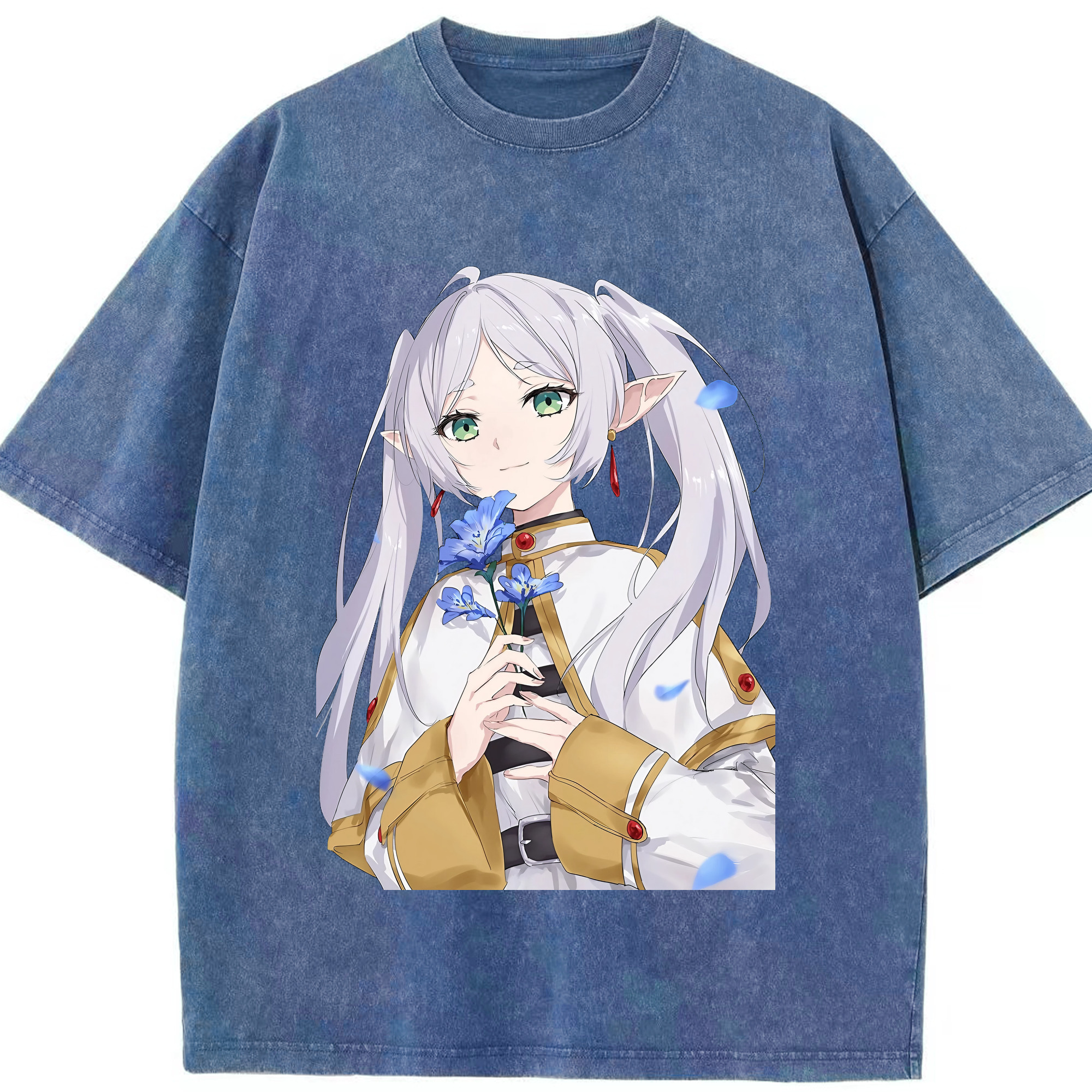 （画像用） 葬送のフリーレン Frieren 綿100% ヴィンテージ風 半袖Tシャツ（フロントプリント）