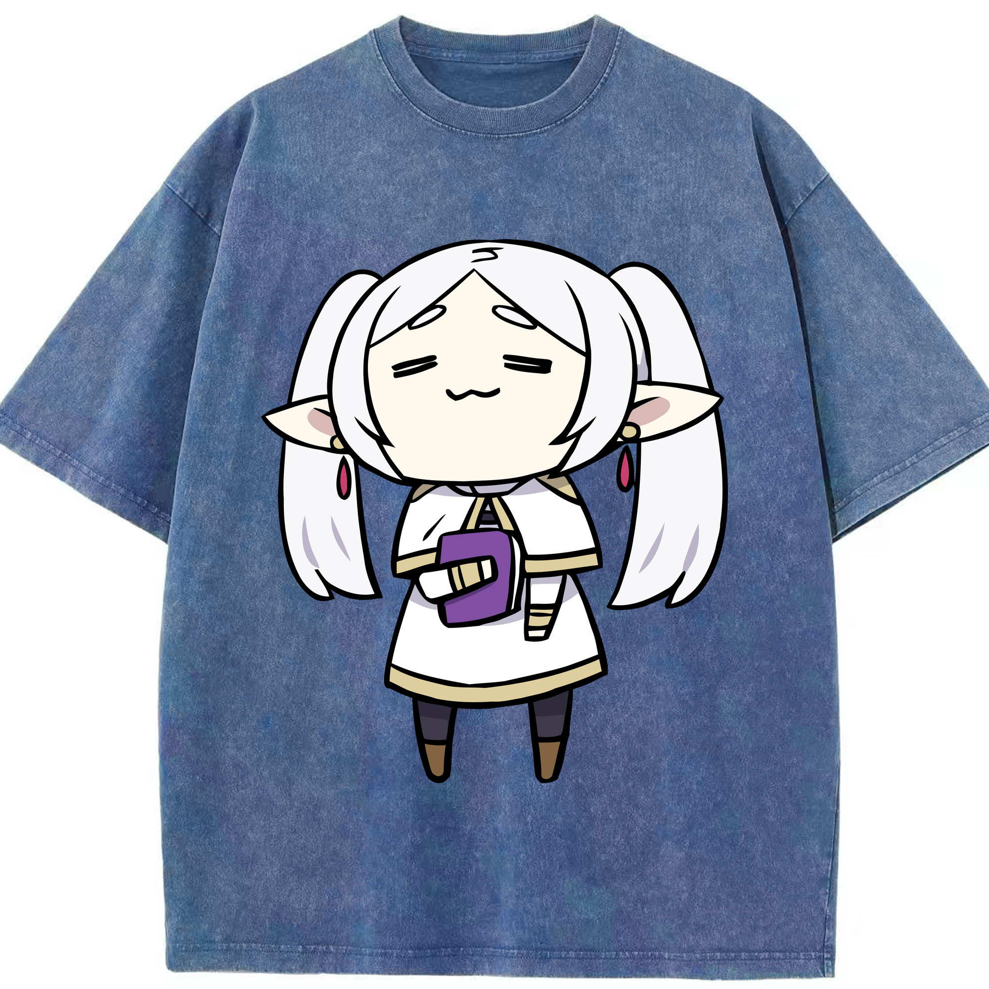 （画像用） 葬送のフリーレン Frieren 綿100% ヴィンテージ風 半袖Tシャツ（フロントプリント）