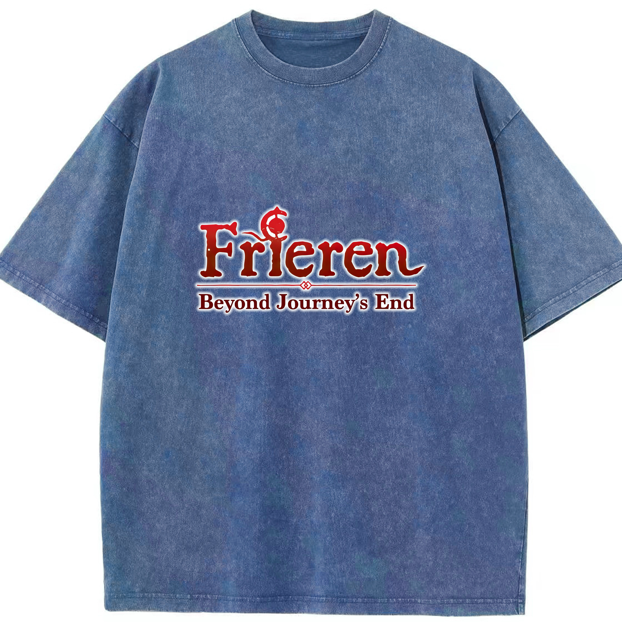 （画像用） 葬送のフリーレン Frieren 綿100% ヴィンテージ風 半袖Tシャツ（フロントプリント）
