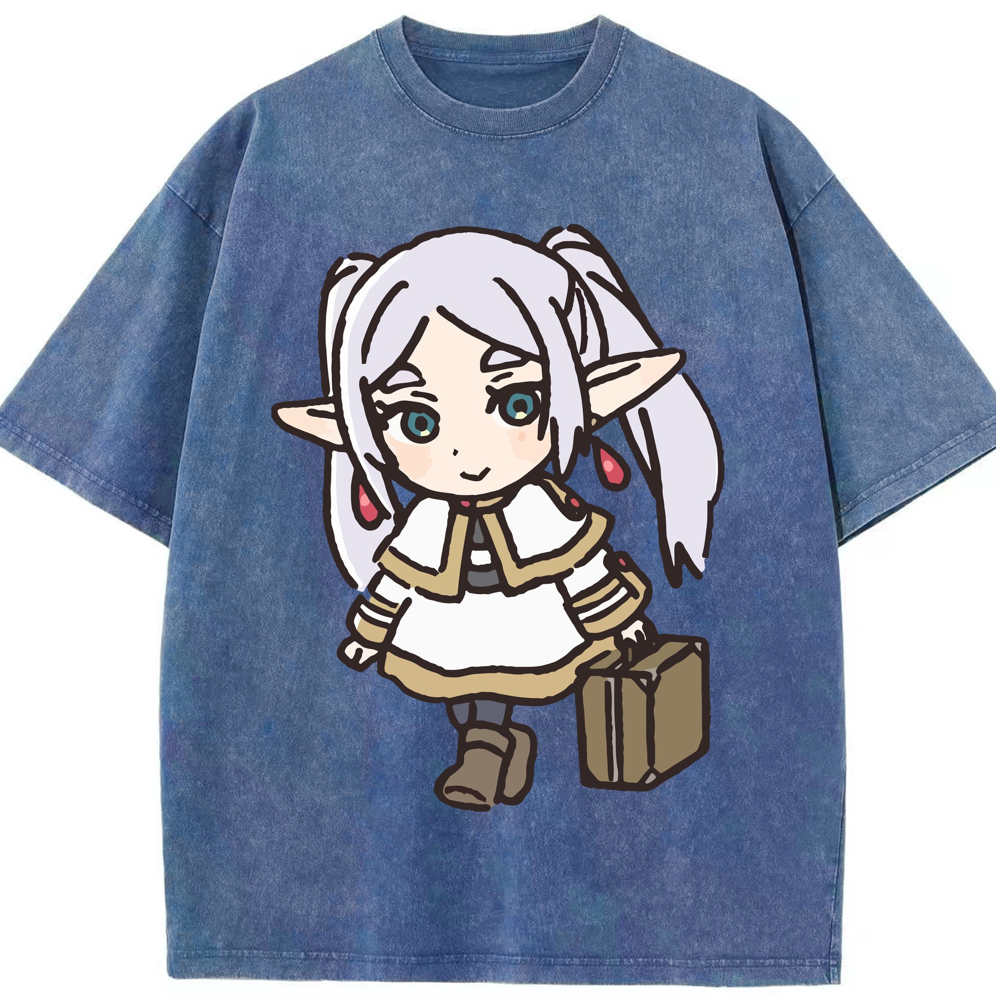 （画像用） 葬送のフリーレン Frieren 綿100% ヴィンテージ風 半袖Tシャツ（フロントプリント）