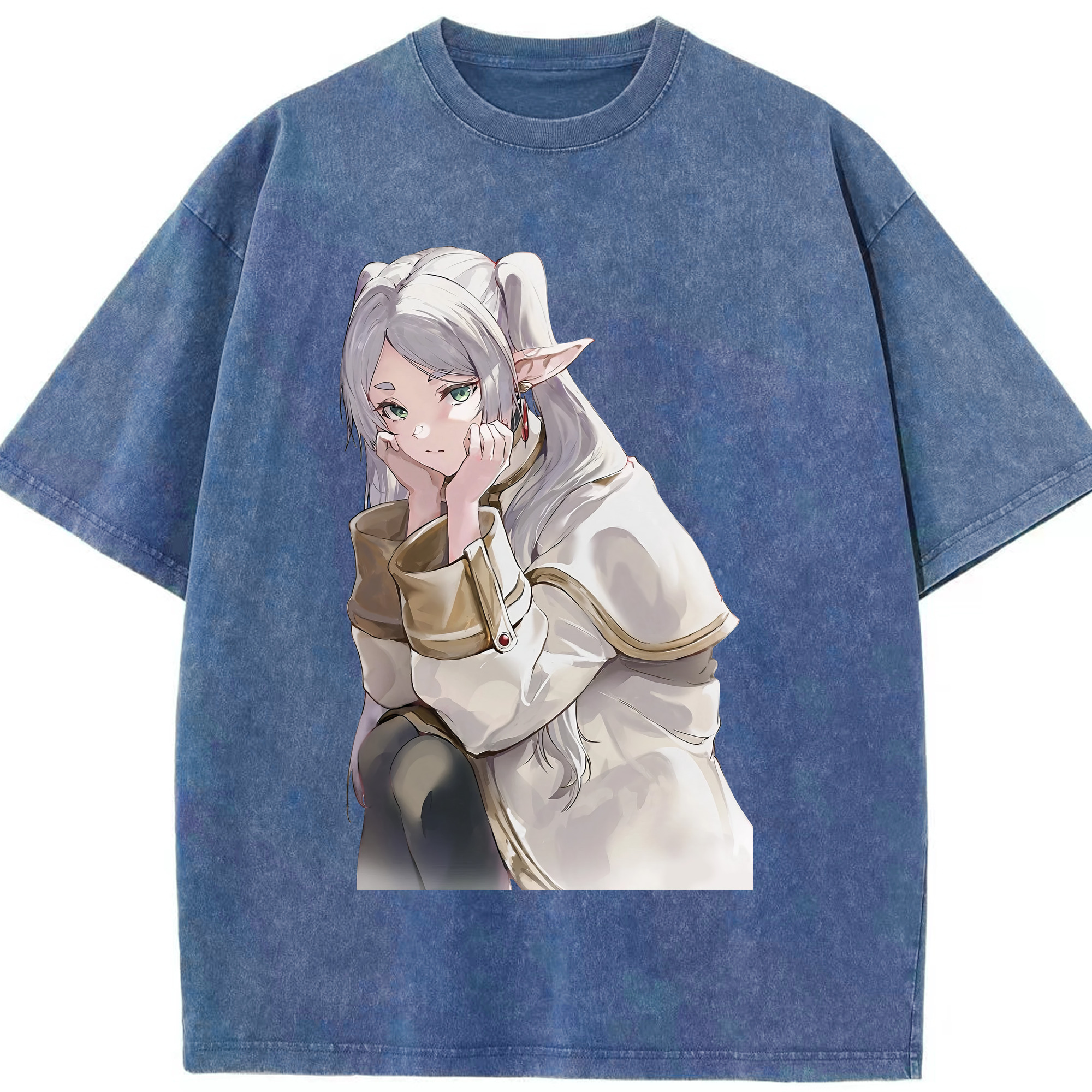 （画像用） 葬送のフリーレン Frieren 綿100% ヴィンテージ風 半袖Tシャツ（フロントプリント）