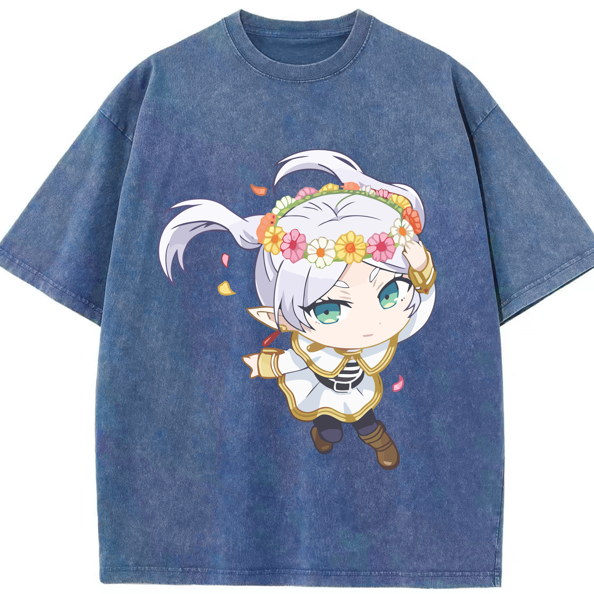 （画像用） 葬送のフリーレン Frieren 綿100% ヴィンテージ風 半袖Tシャツ（フロントプリント）