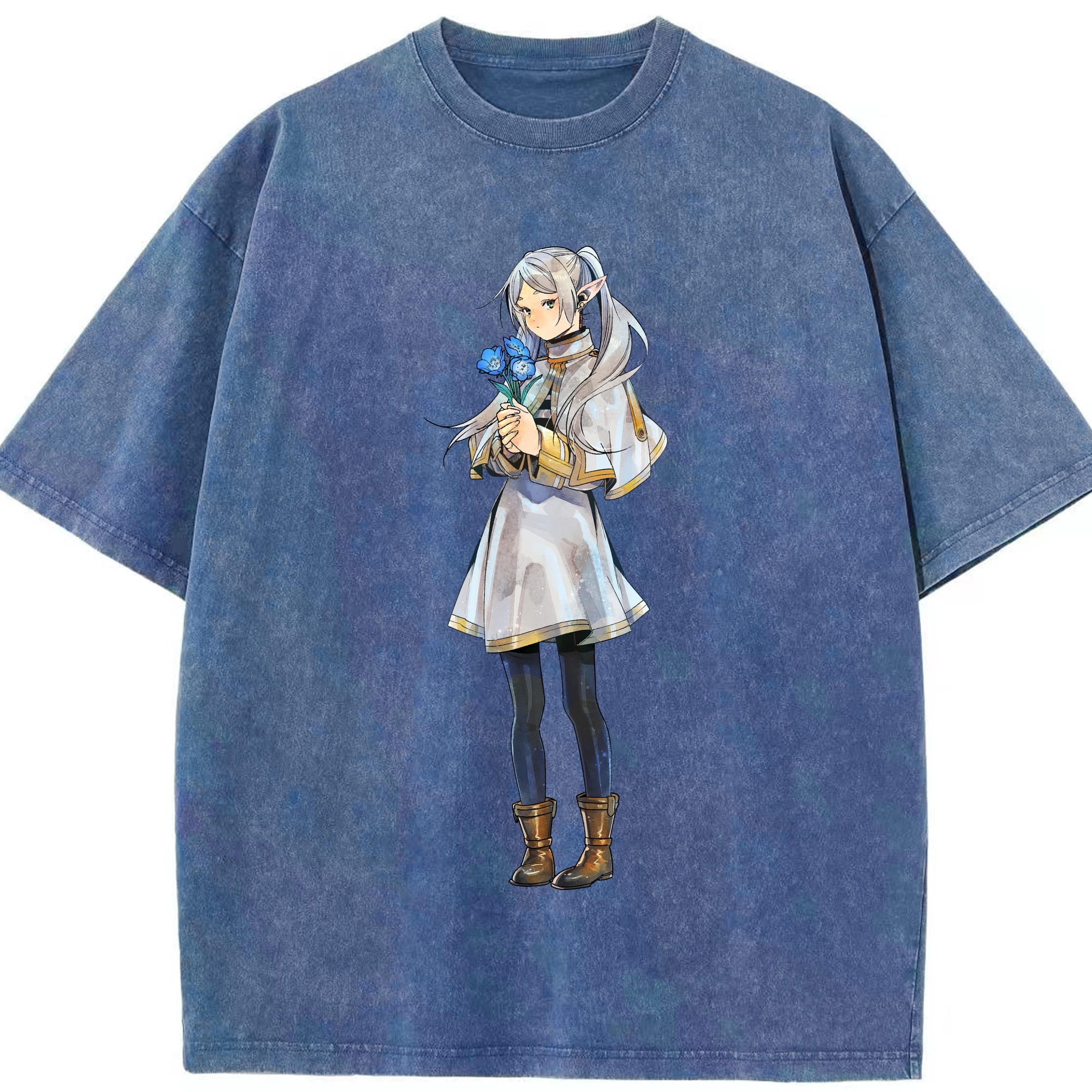 （画像用） 葬送のフリーレン Frieren 綿100% ヴィンテージ風 半袖Tシャツ（フロントプリント）