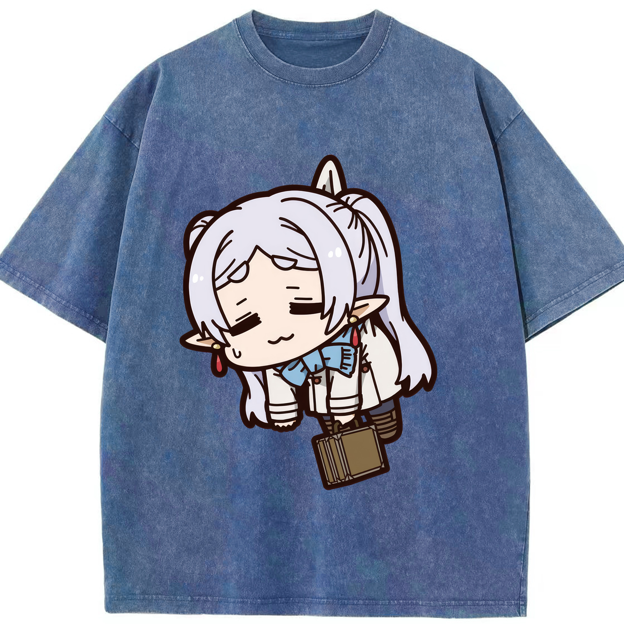 （画像用） 葬送のフリーレン Frieren 綿100% ヴィンテージ風 半袖Tシャツ（フロントプリント）