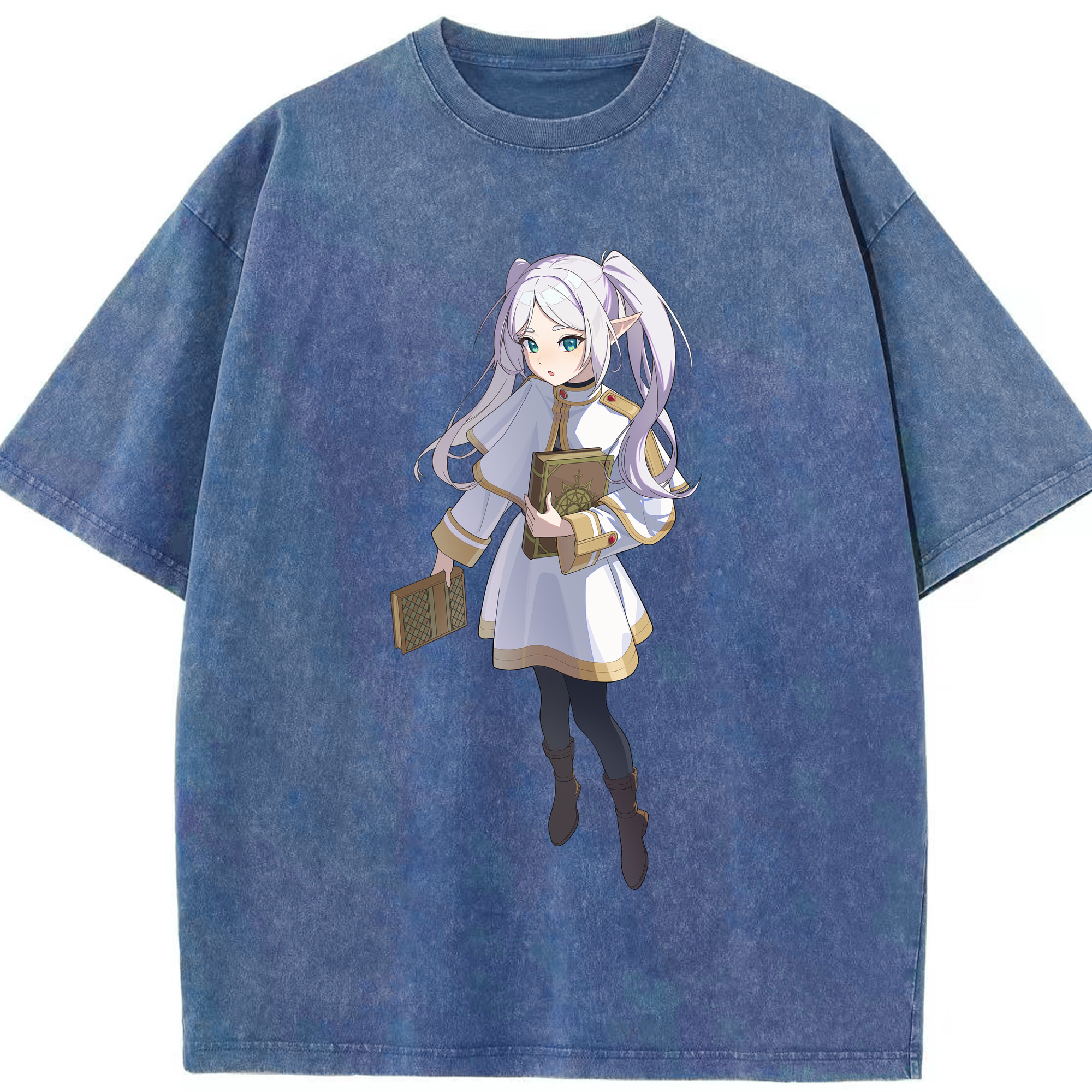 （画像用） 葬送のフリーレン Frieren 綿100% ヴィンテージ風 半袖Tシャツ（フロントプリント）