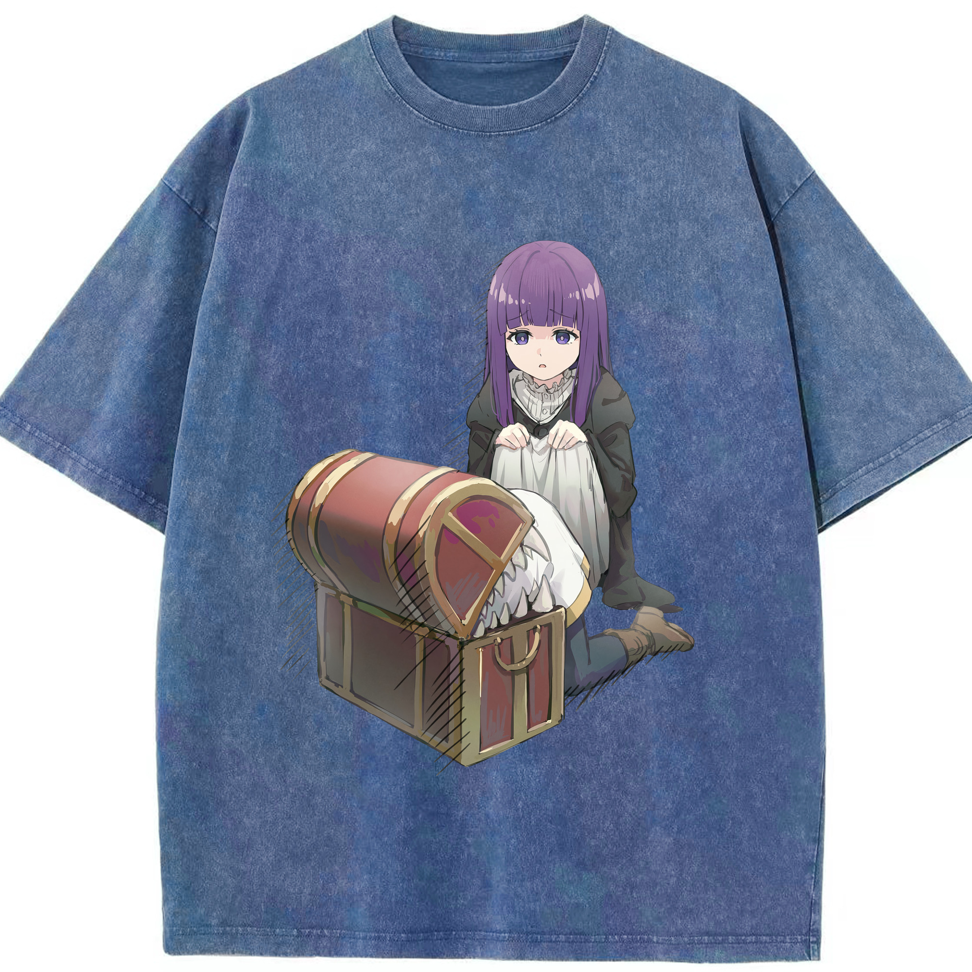 （画像用） 葬送のフリーレン Frieren 綿100% ヴィンテージ風 半袖Tシャツ（フロントプリント）