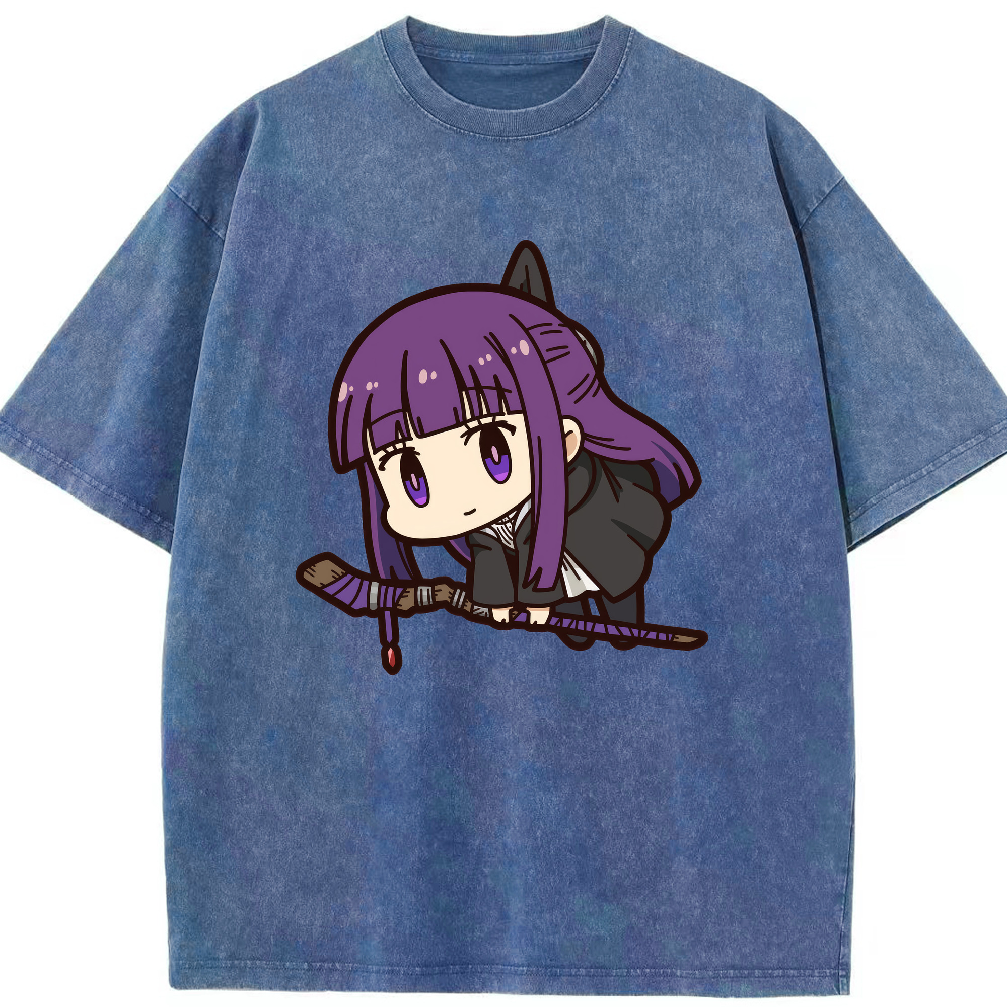 （画像用） 葬送のフリーレン Frieren 綿100% ヴィンテージ風 半袖Tシャツ（フロントプリント）