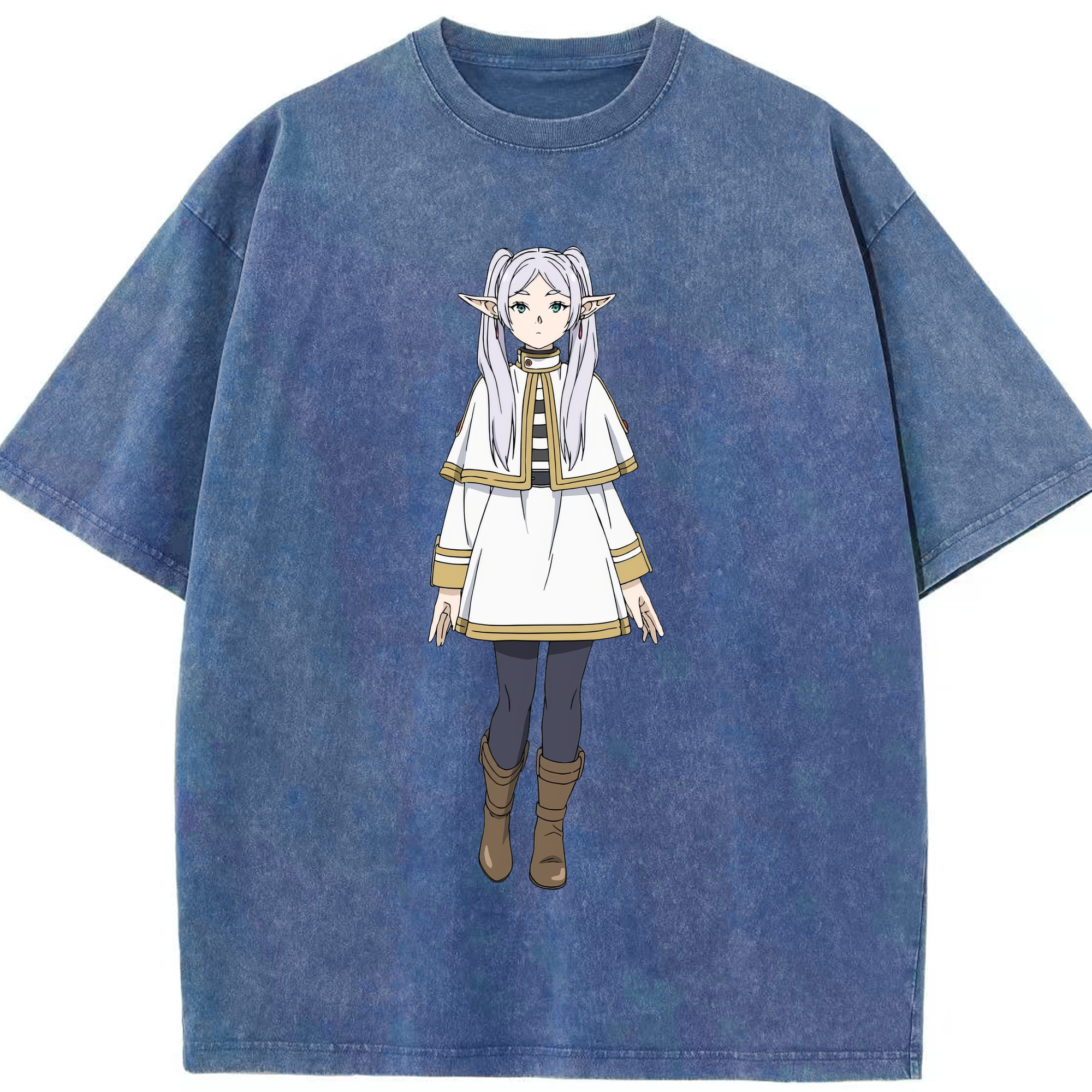 （画像用） 葬送のフリーレン Frieren 綿100% ヴィンテージ風 半袖Tシャツ（フロントプリント）