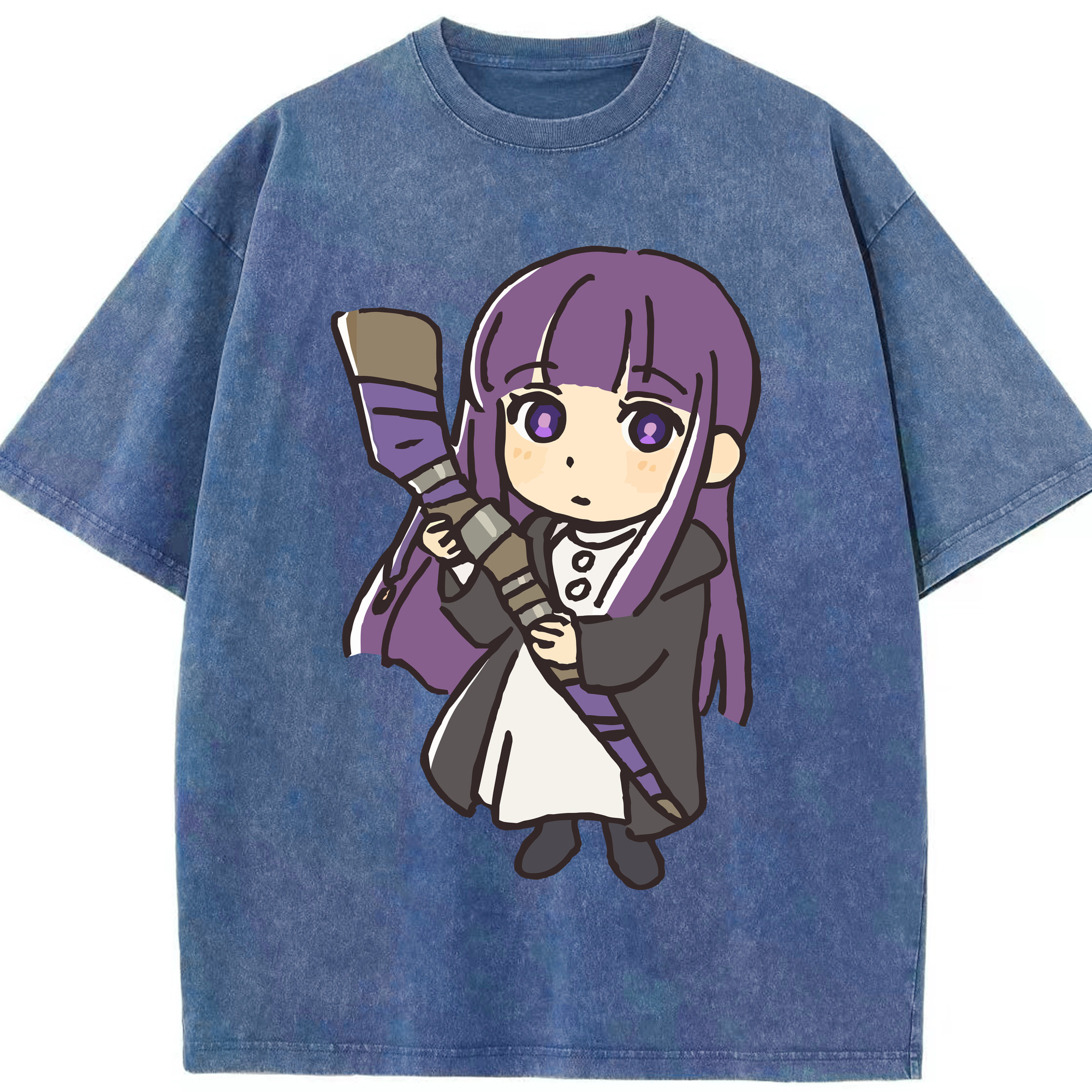 （画像用） 葬送のフリーレン Frieren 綿100% ヴィンテージ風 半袖Tシャツ（フロントプリント）