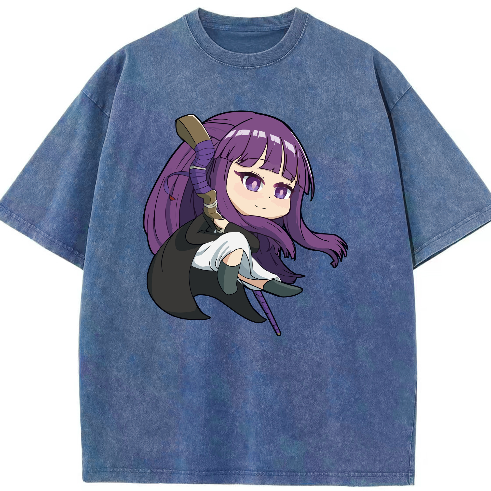 （画像用） 葬送のフリーレン Frieren 綿100% ヴィンテージ風 半袖Tシャツ（フロントプリント）