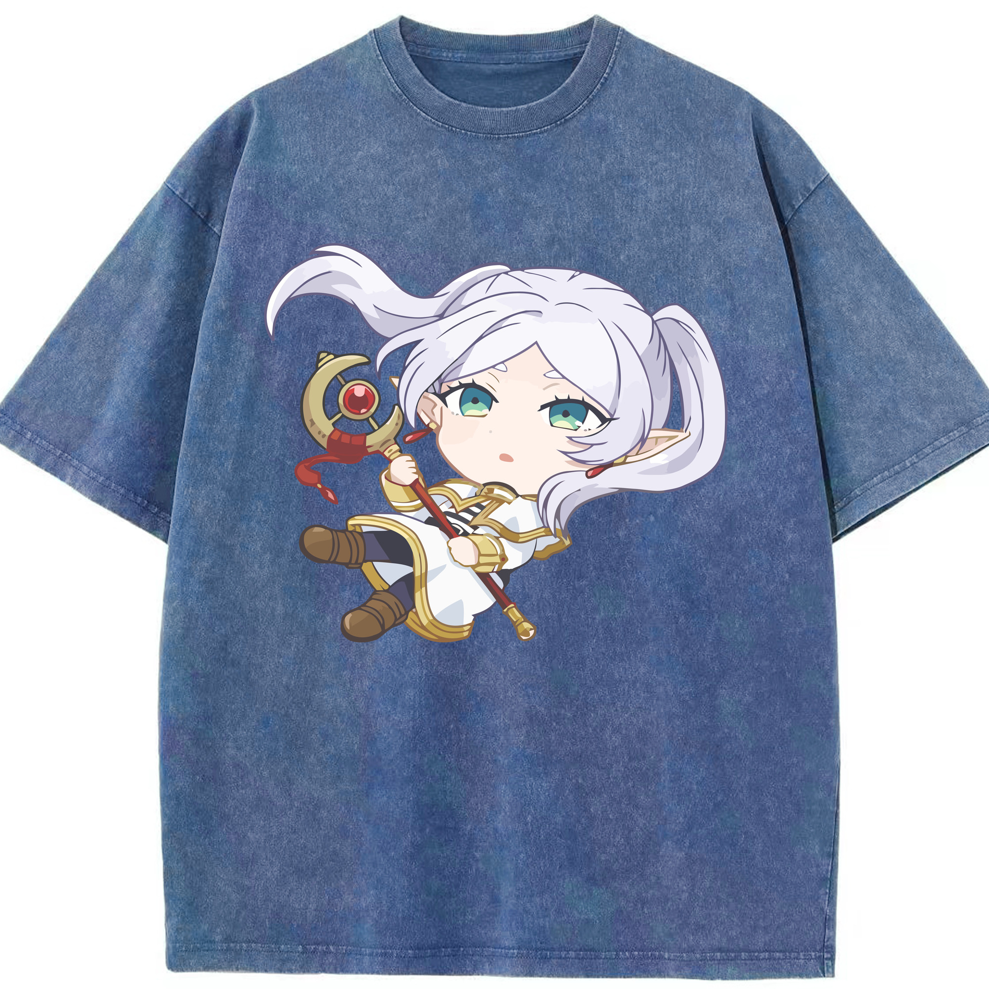 （画像用） 葬送のフリーレン Frieren 綿100% ヴィンテージ風 半袖Tシャツ（フロントプリント）