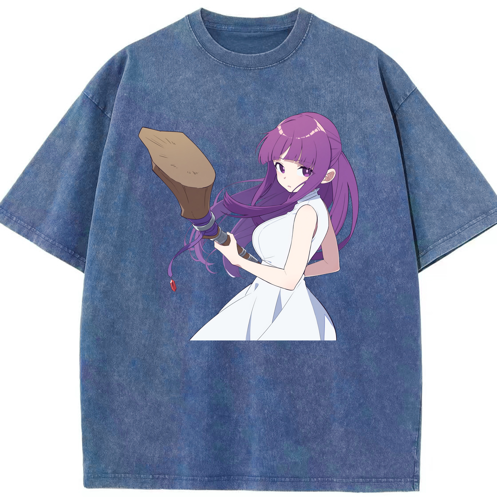 （画像用） 葬送のフリーレン Frieren 綿100% ヴィンテージ風 半袖Tシャツ（フロントプリント）