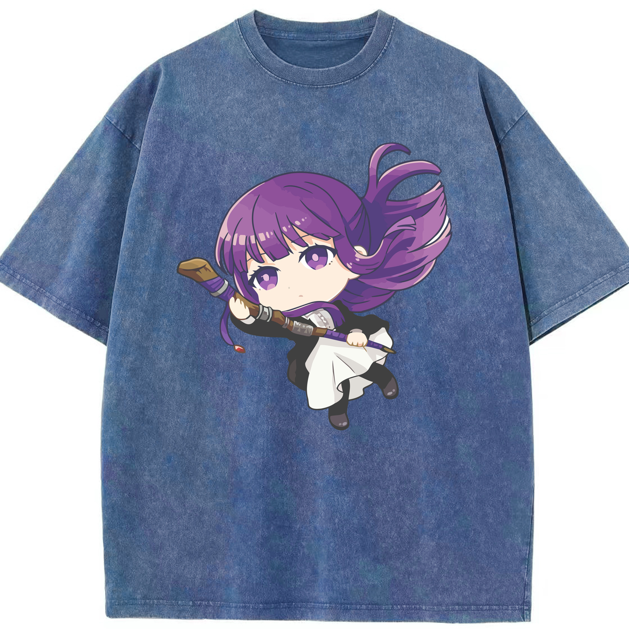 （画像用） 葬送のフリーレン Frieren 綿100% ヴィンテージ風 半袖Tシャツ（フロントプリント）